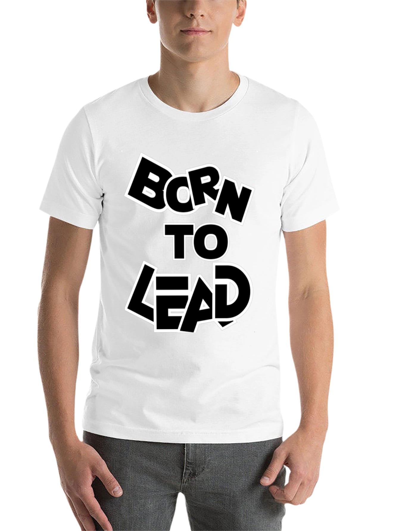 Black Born to Lead Graphic Print T-Shirt - Black view 14