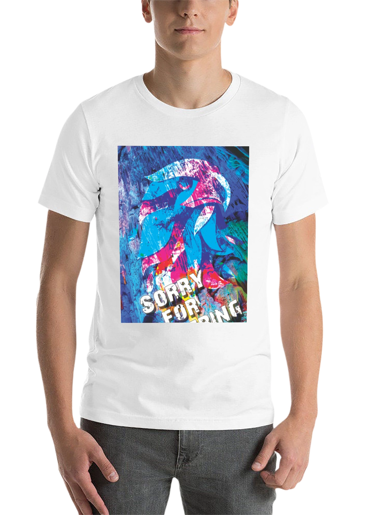 Black Abstract Graphic Tee - Sorry For Being Awesome view 14
