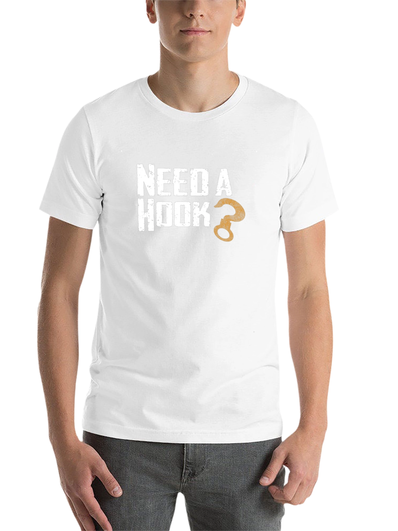 Black Need A Hook? Novelty Graphic T-Shirt view 14