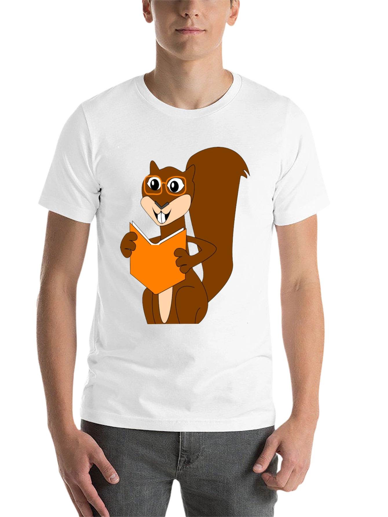 Black Bookworm Squirrel Graphic T-Shirt view 14