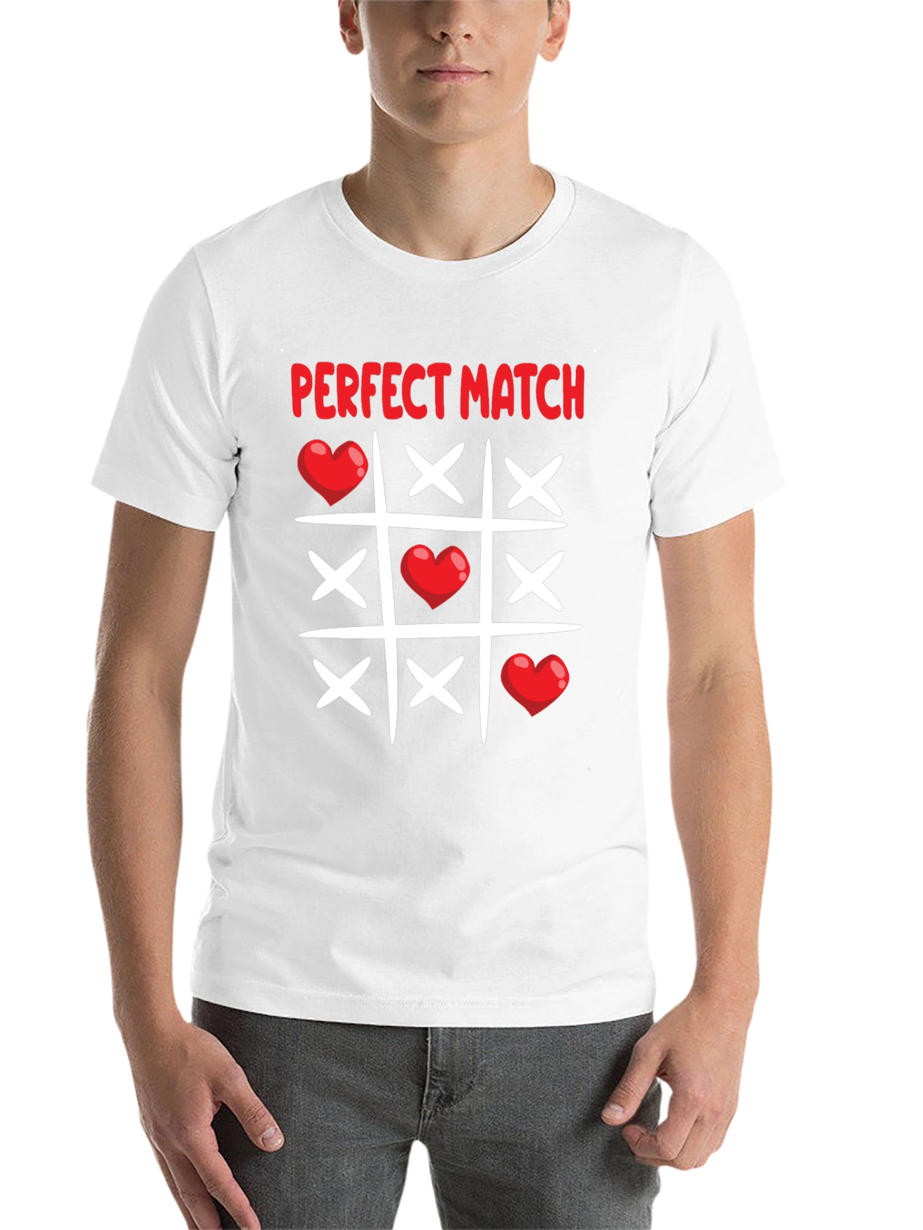 Black Perfect Match T-Shirt - Valentine's Day Tic-Tac-Toe Love Tee view 14