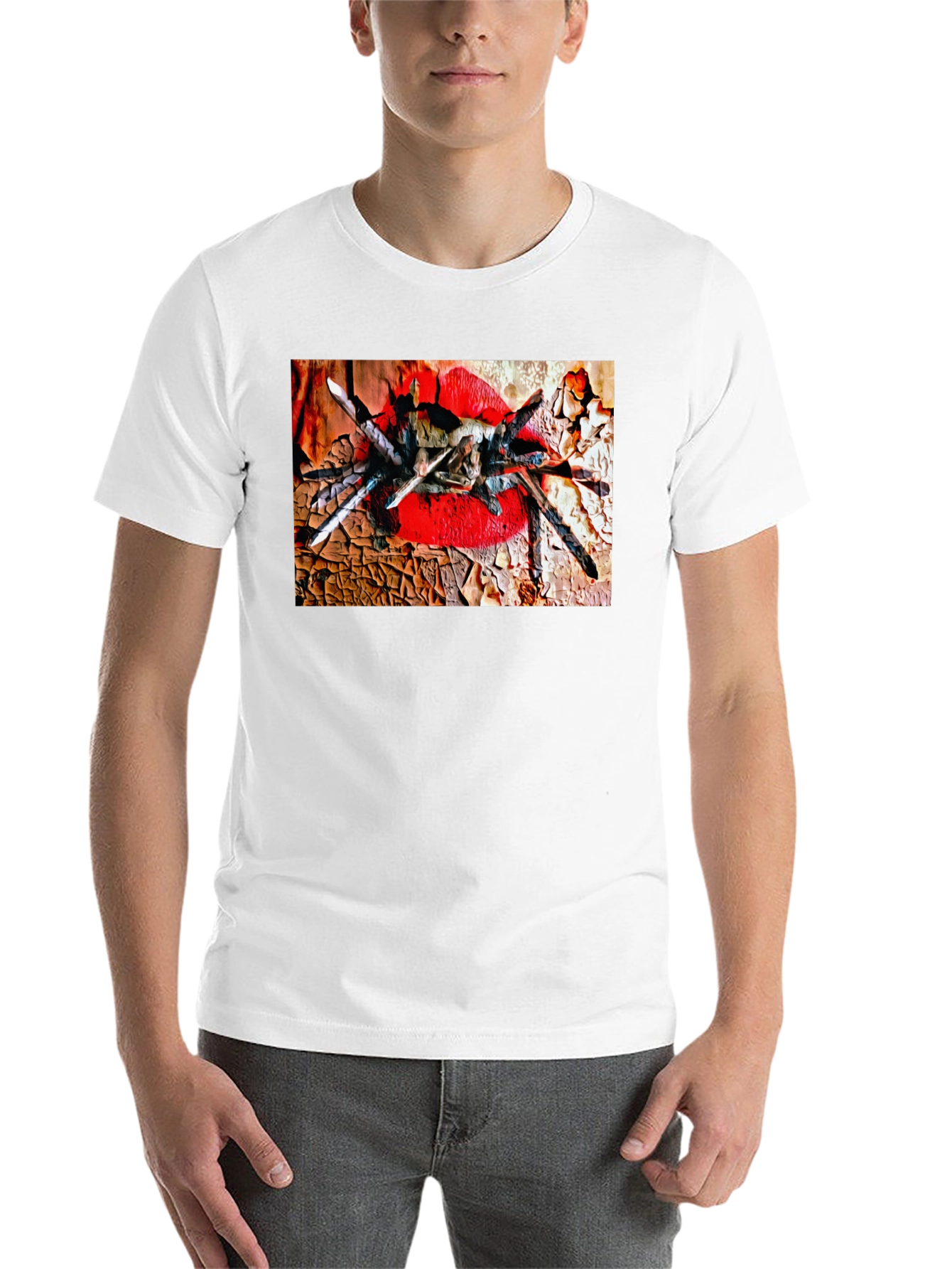 Black Tarantula Lips Graphic Black T-Shirt view 14
