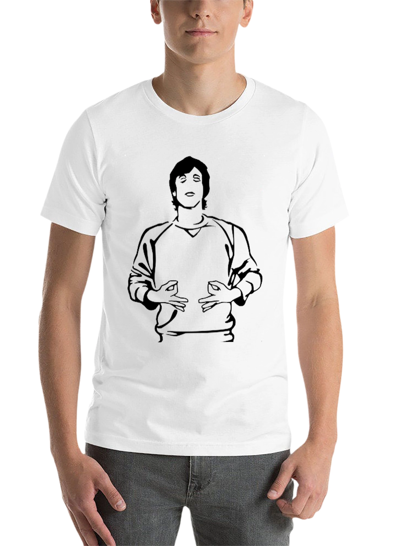 Black Black T-Shirt with Meditating Man Graphic Tee view 14