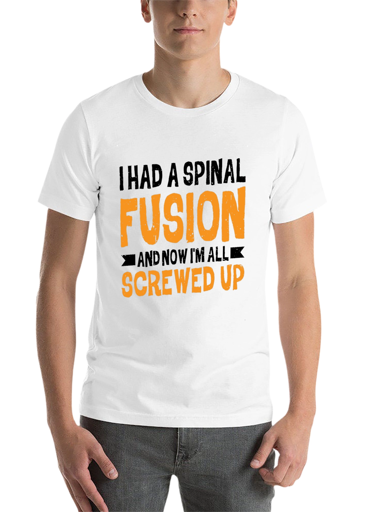 Black Spinal Fusion Graphic Tee - Funny Screw Up Humor view 14