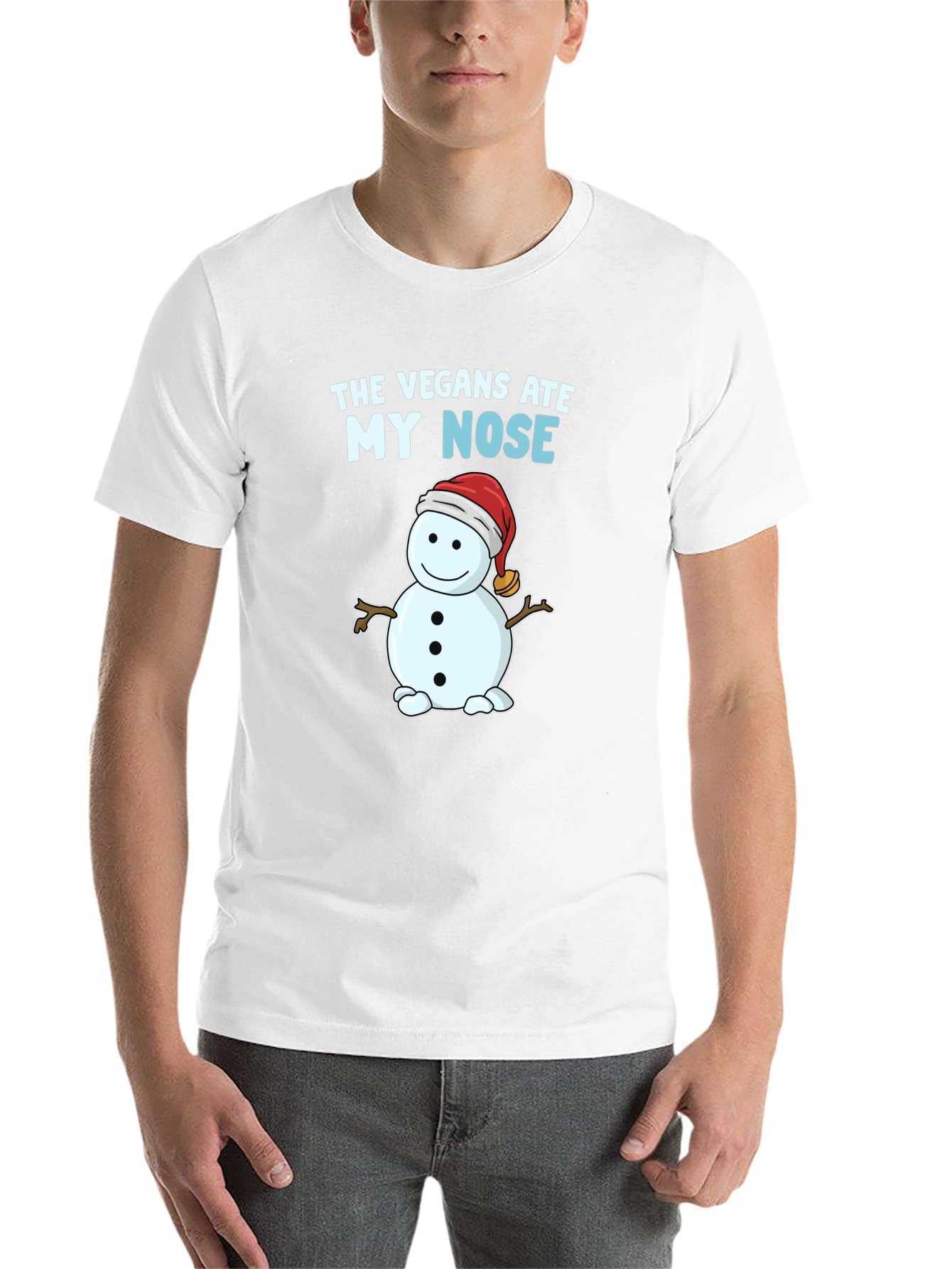 Black The Vegans Ate My Nose T-Shirt Snowman Funny view 14
