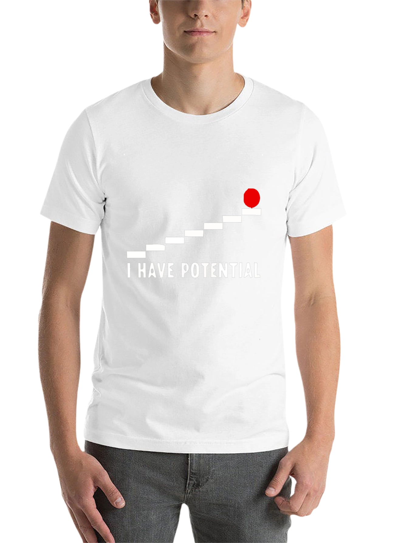 Black I Have Potential Graphic Tee - Black Crew Neck view 14