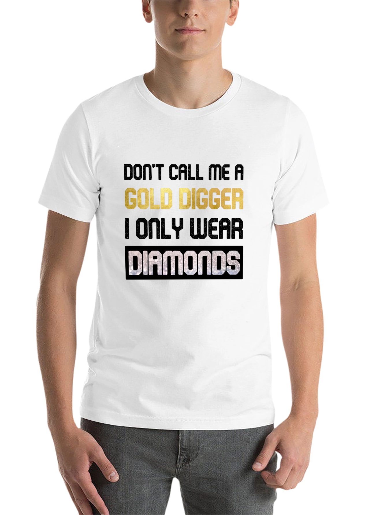 Black Gold Digger Diamonds Graphic Tee - Black Cotton view 14