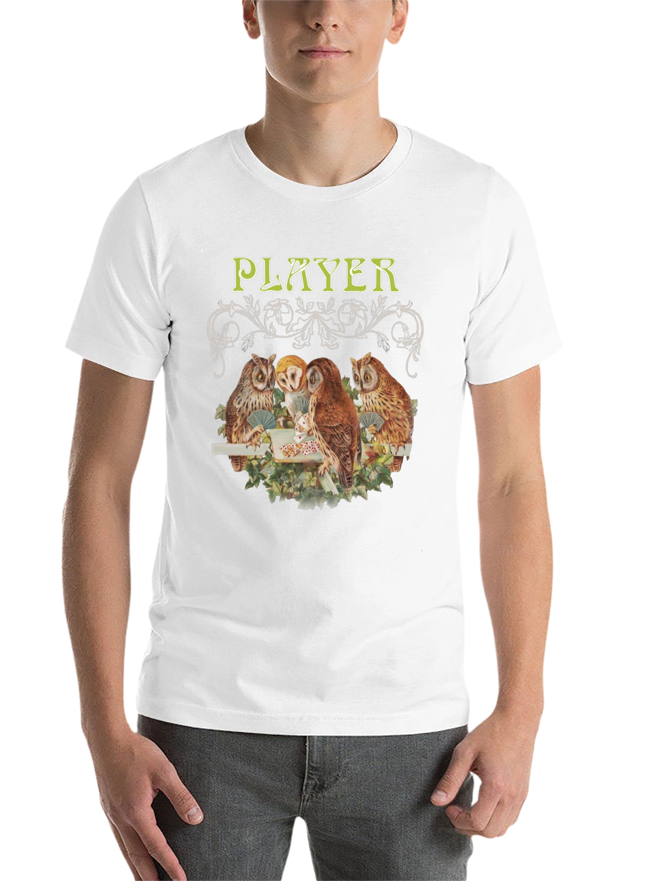 Black Owl Player Graphic Tee - Novelty Design view 14
