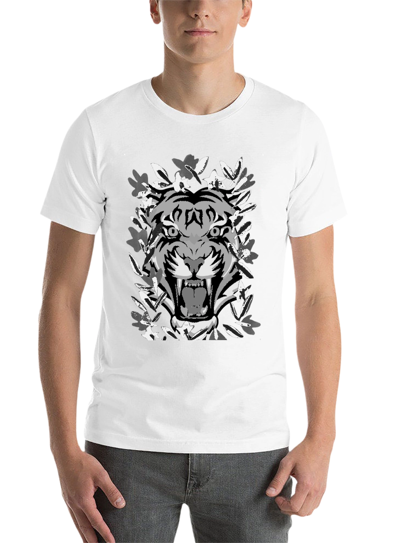 Black Tiger Graphic Black T-Shirt view 14