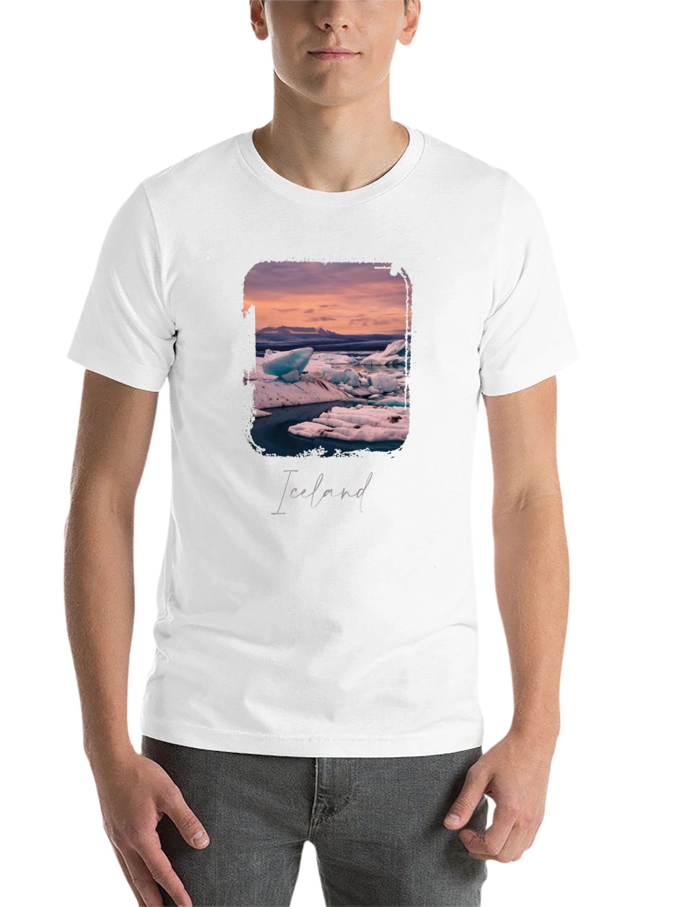 Black Iceland Glacier Graphic Black T-Shirt view 14