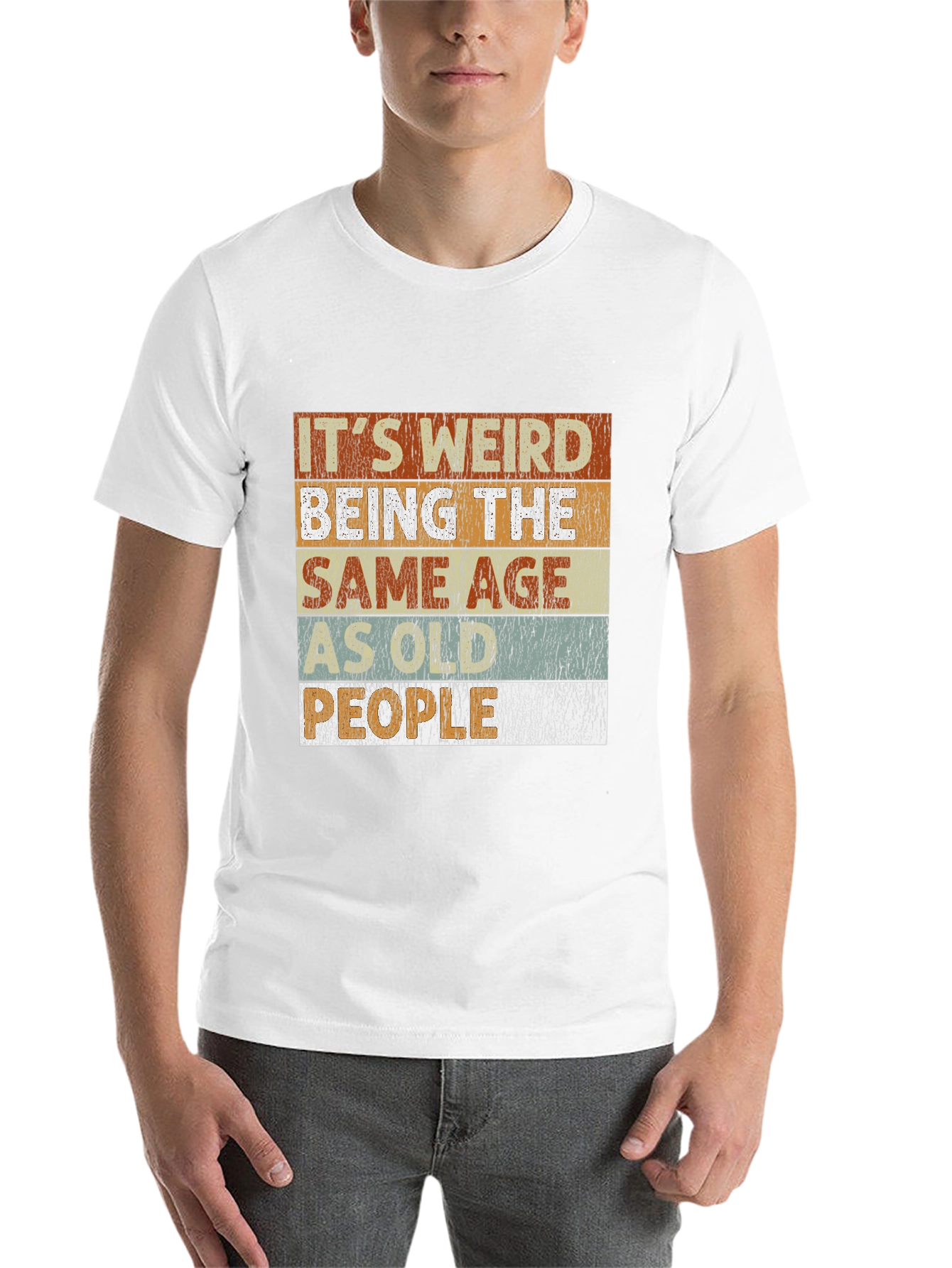 Black It's Weird Being the Same Age People T-Shirt view 14