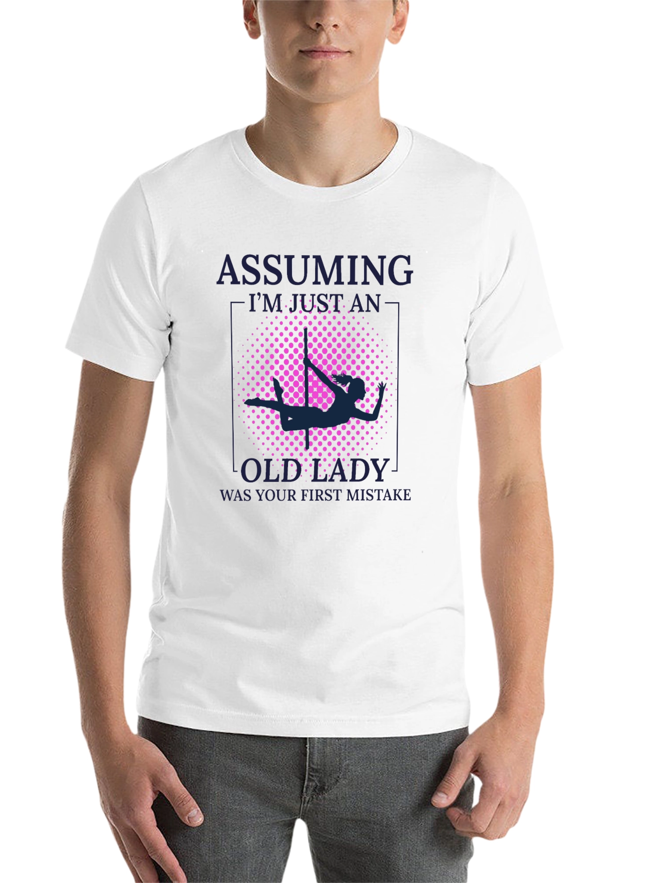 Black Assuming Old Lady Graphic T-Shirt - Pole Dancing view 14