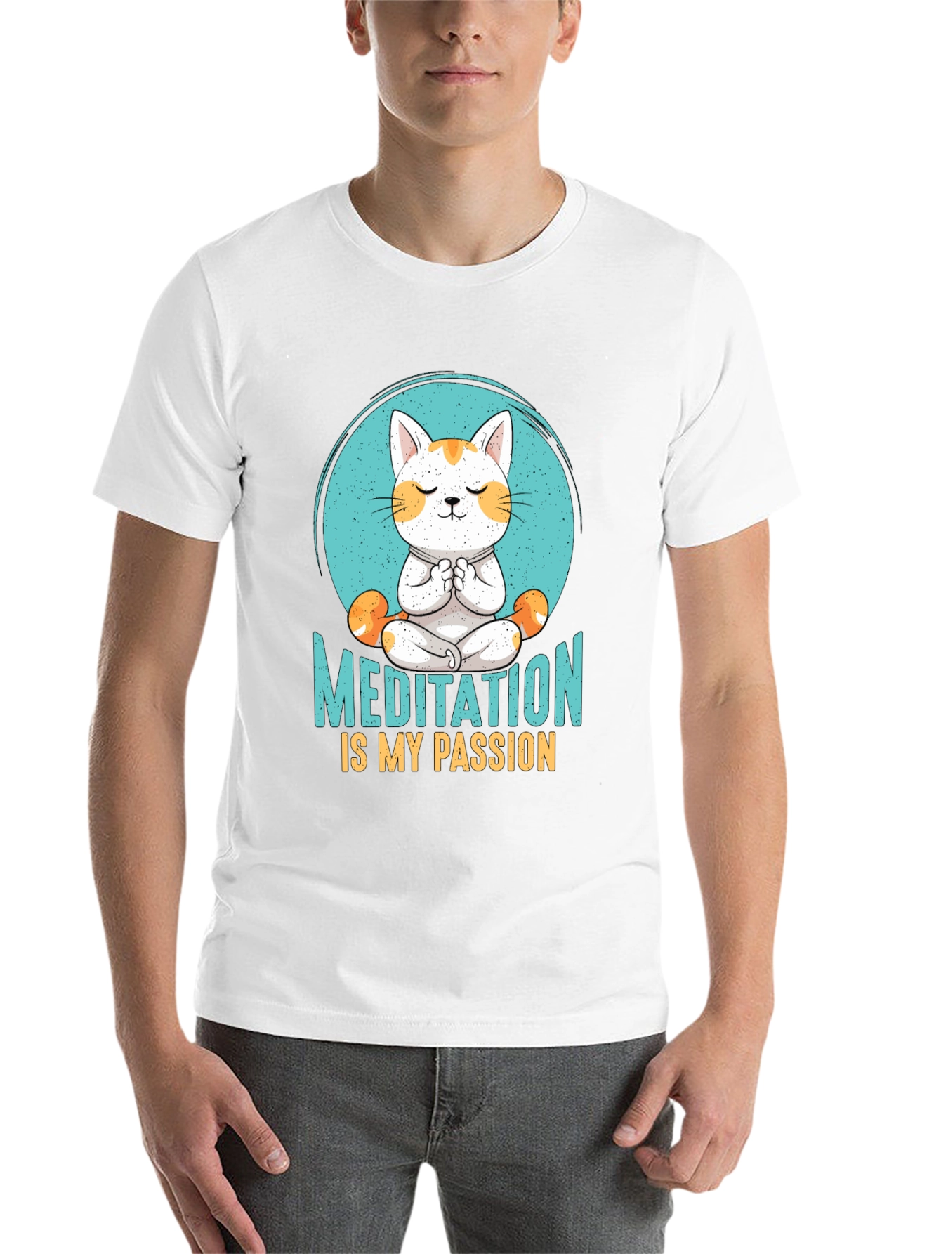 Meditation Cat T-Shirt: Find Your Zen - 14
