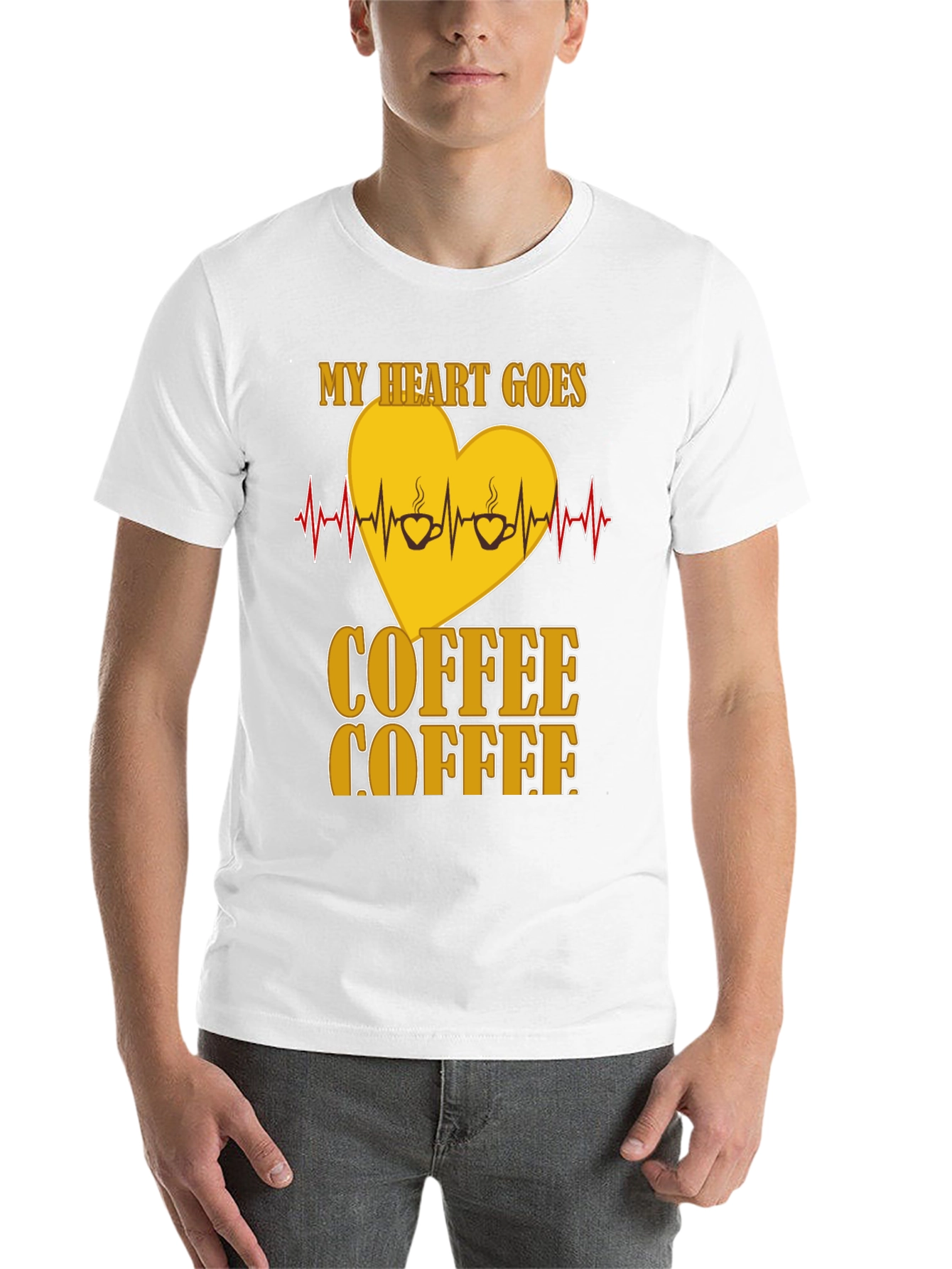 Black Coffee Lover's Heartbeat T-Shirt view 14