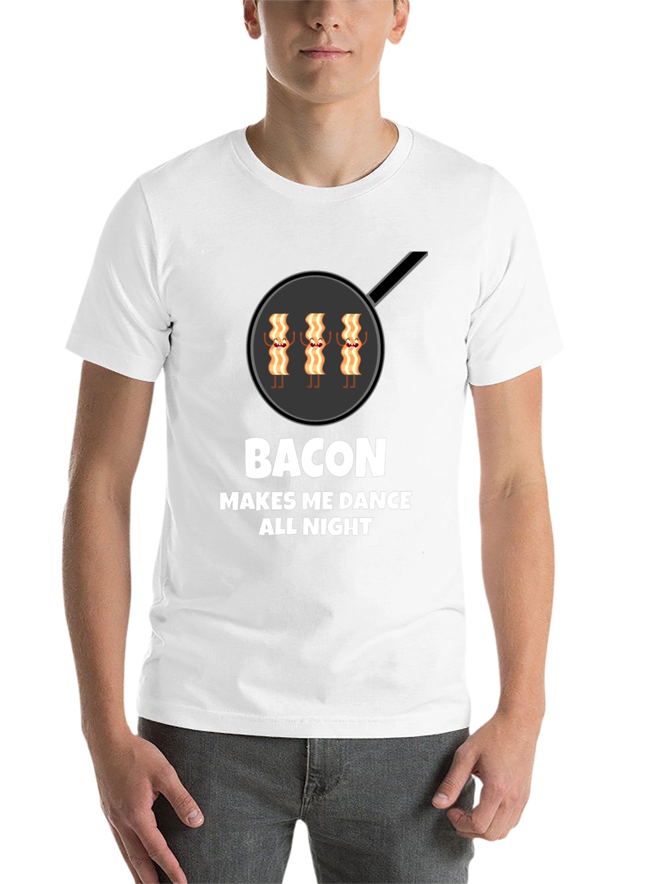 Black Bacon Makes Me Dance All Night Graphic T-Shirt view 14