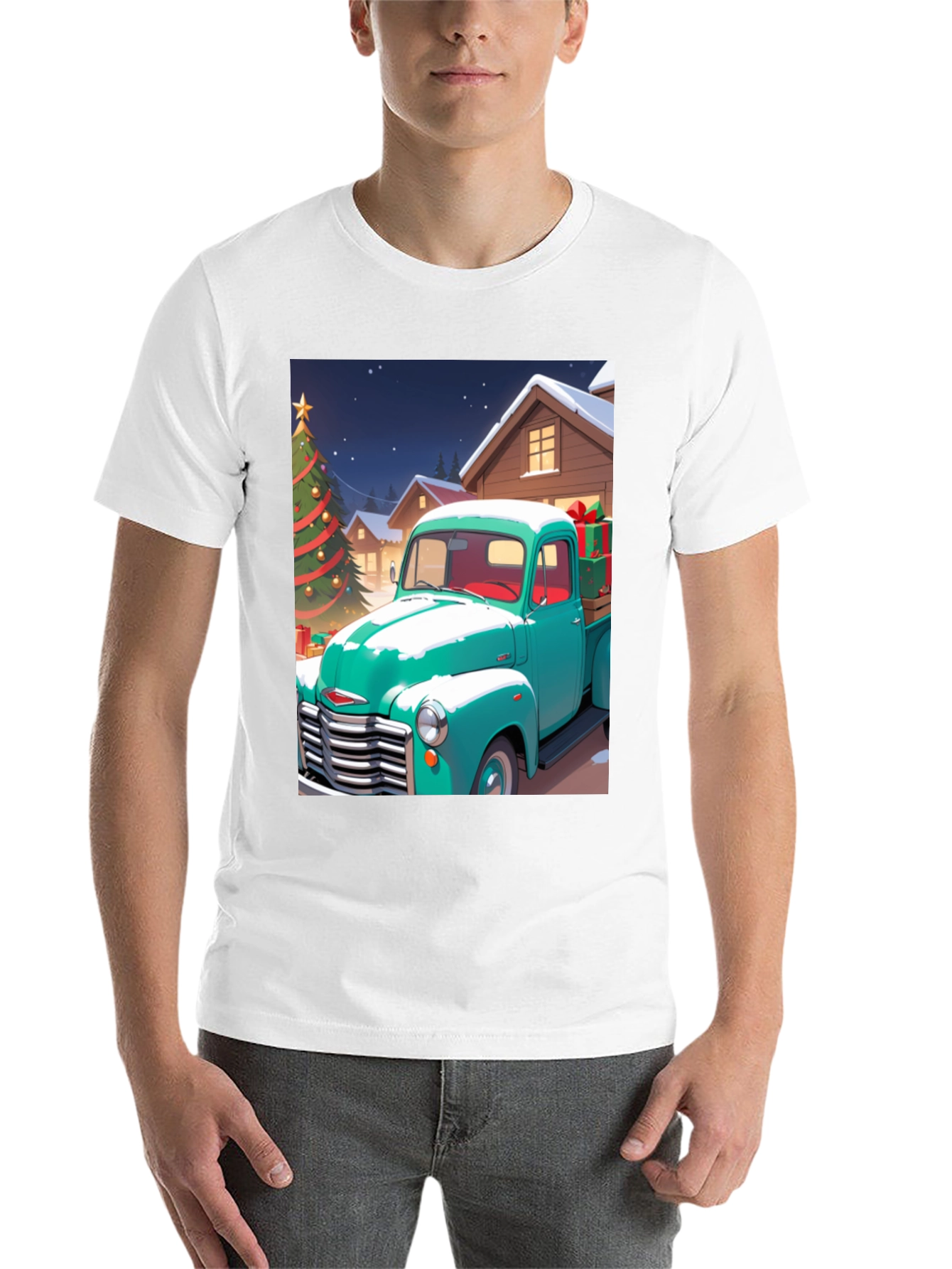 Black Christmas Truck Graphic Tee view 14