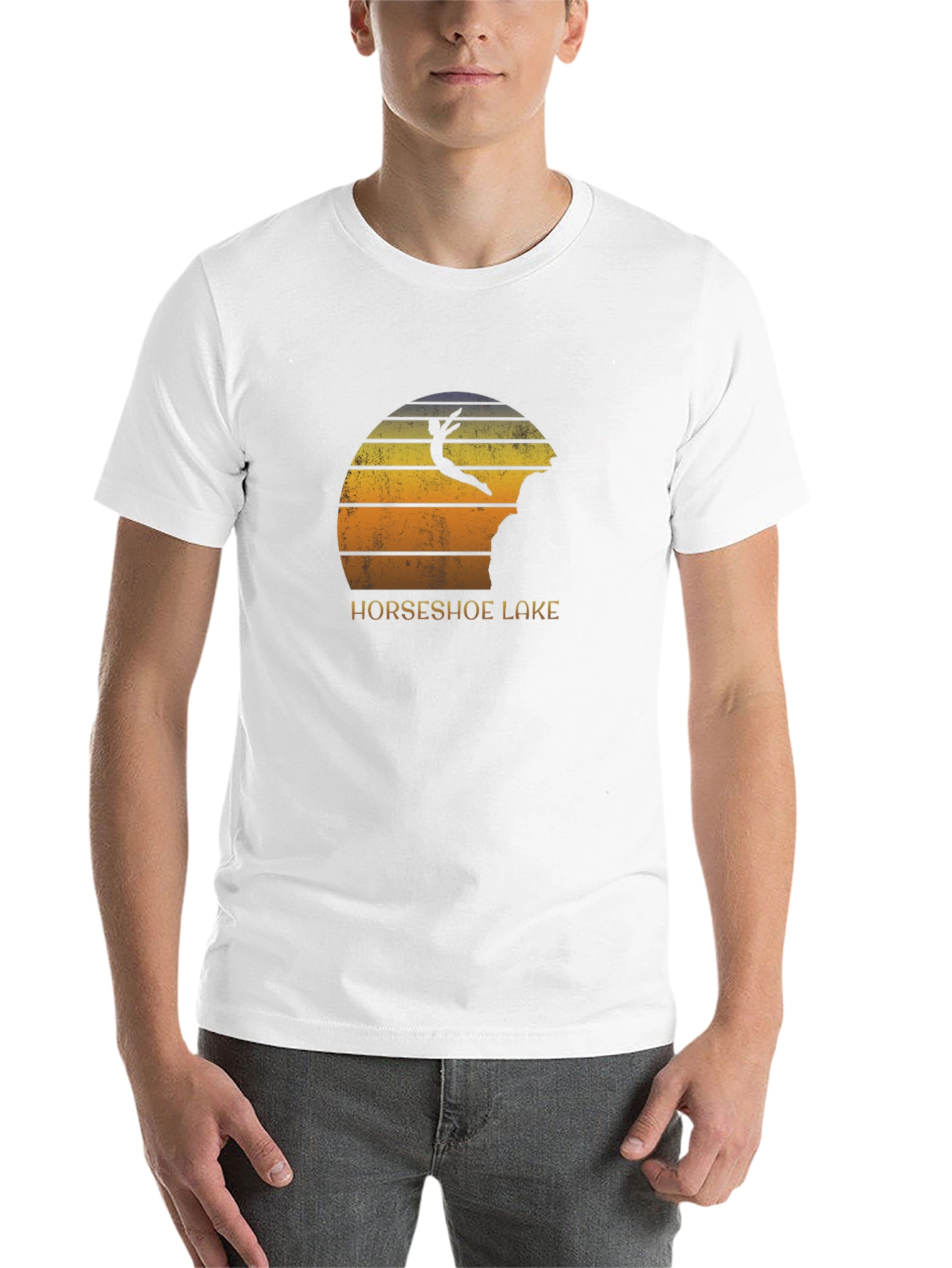 Black Horseshoe Lake Cliff Diver Black T-Shirt view 14