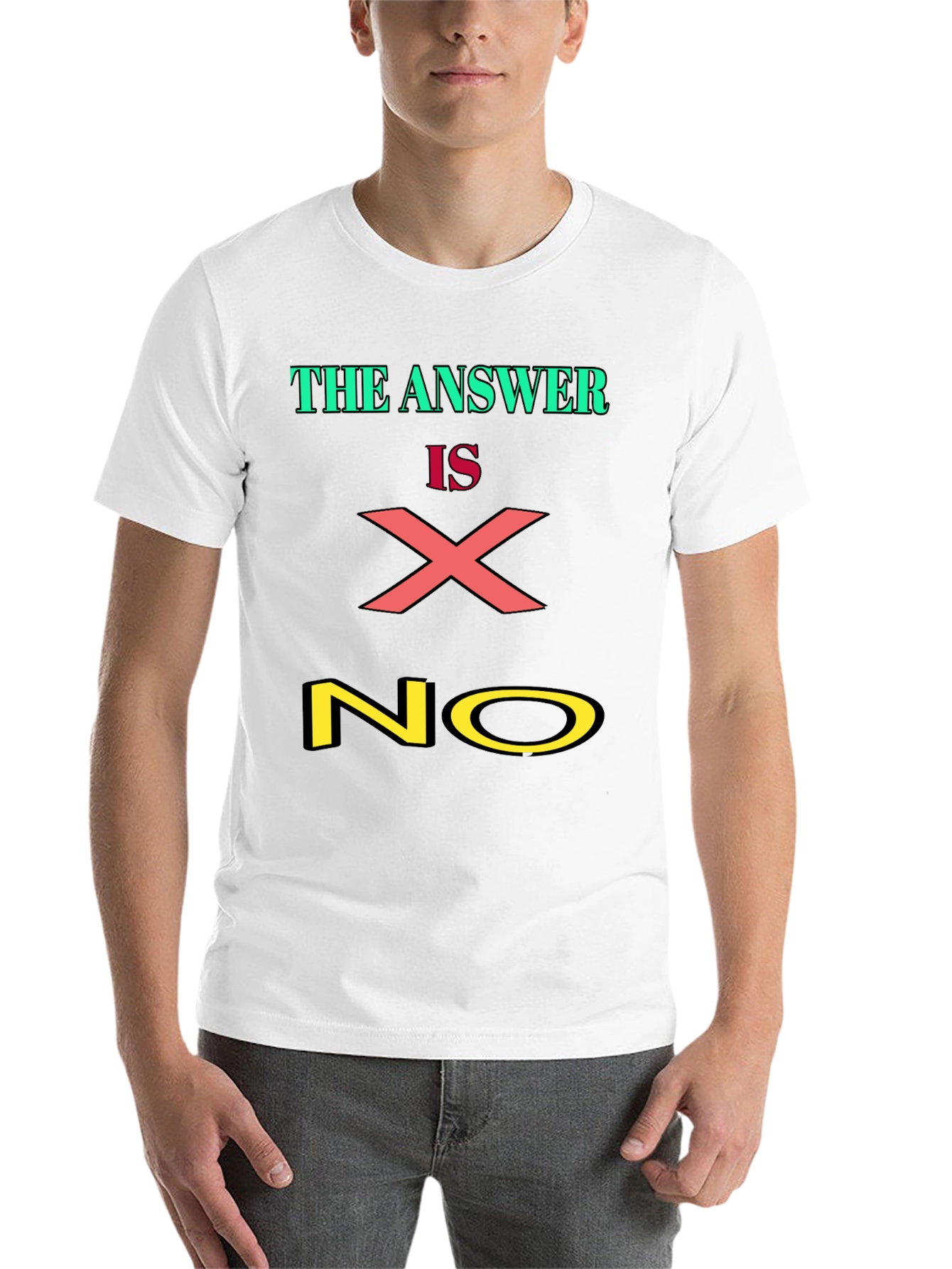 Black The Answer is X NO Graphic Tee view 14