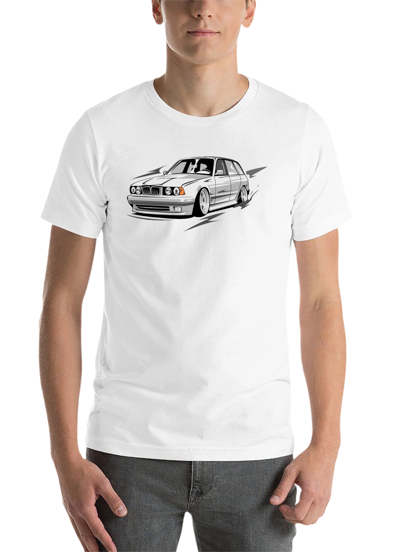 Black Cool Car Graphic Black T-Shirt view 14