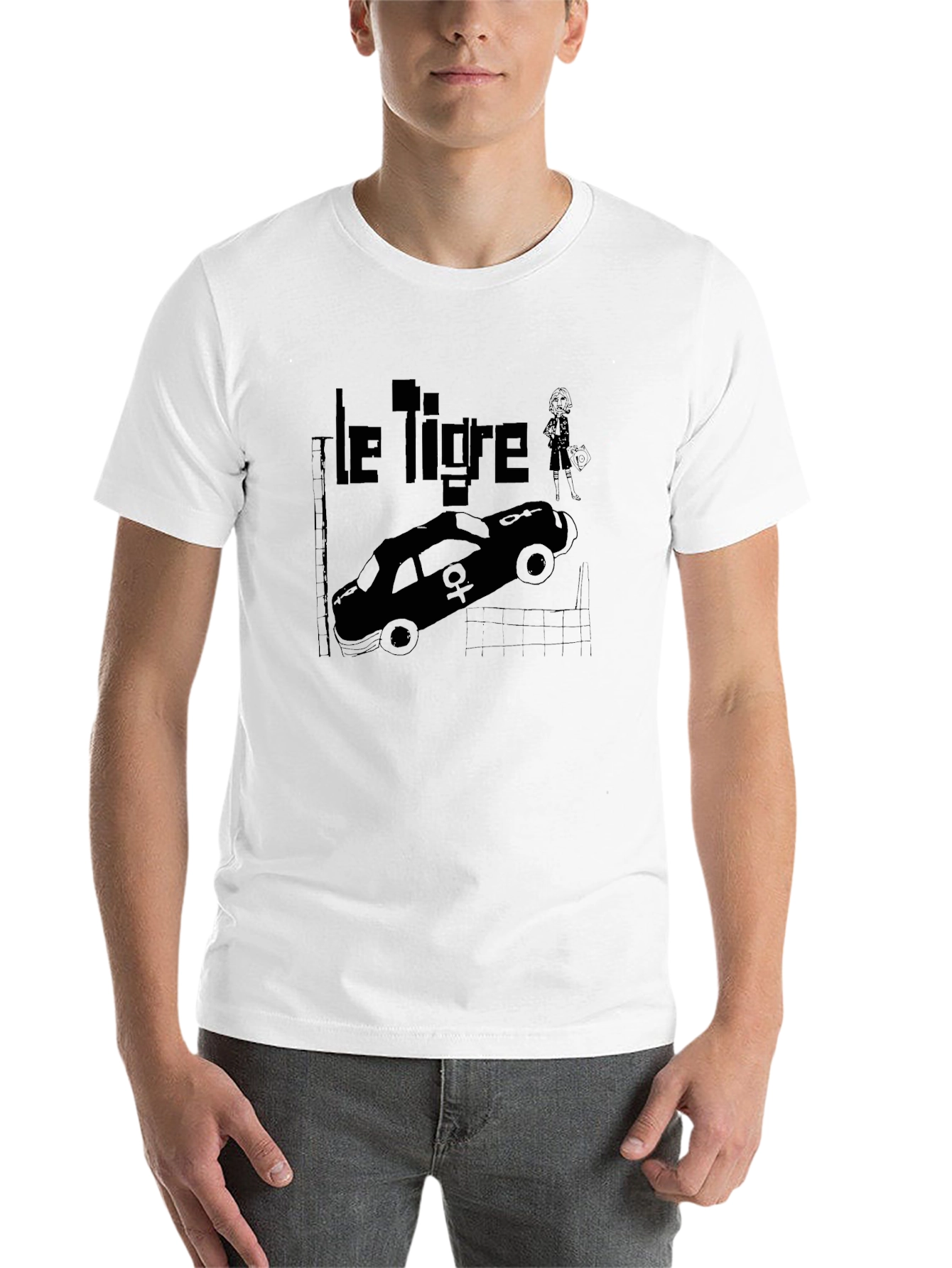 Black Le Tigre Graphic Tee - Black Unisex T-Shirt view 14