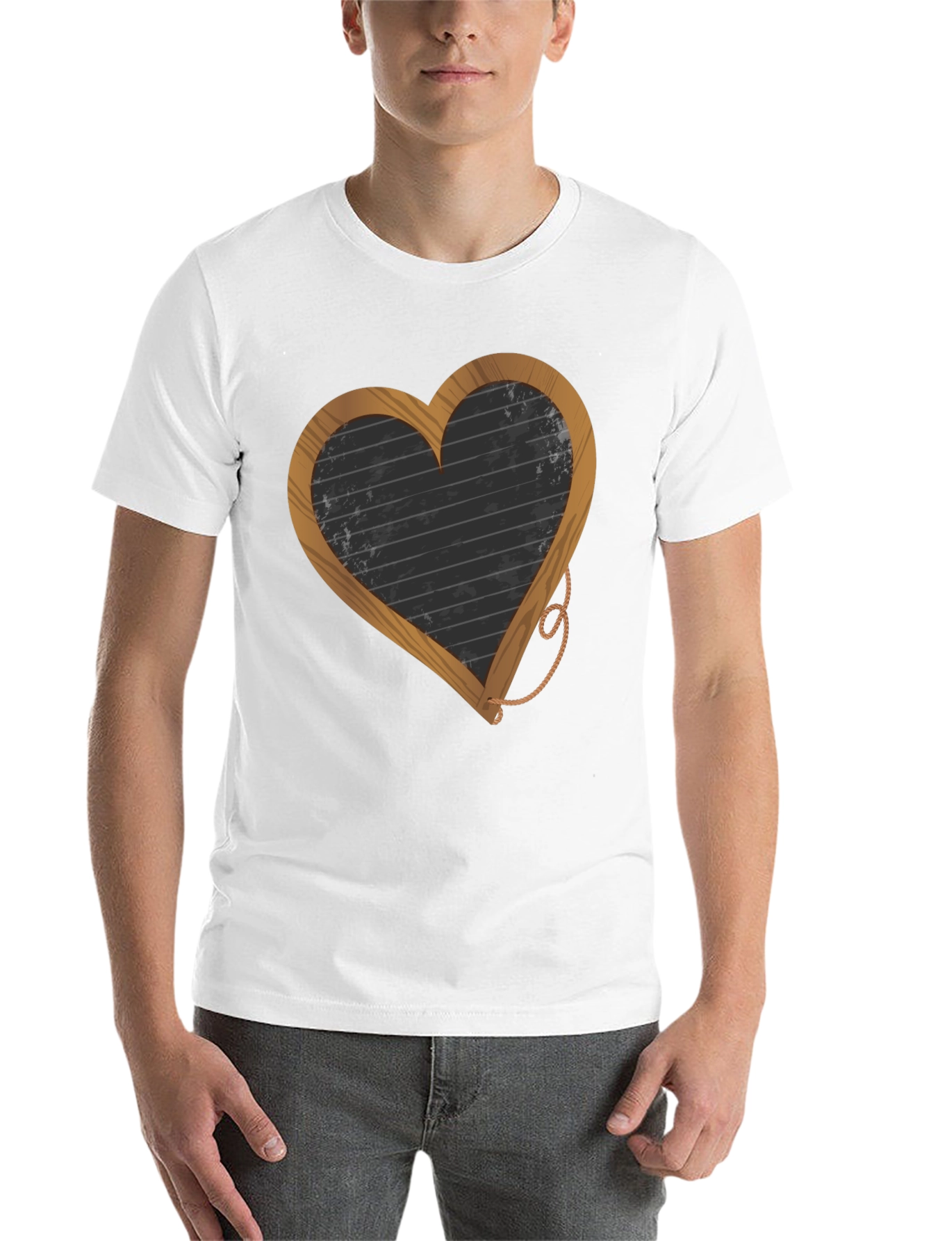 Black Heart-Shaped Blackboard Graphic T-Shirt view 14