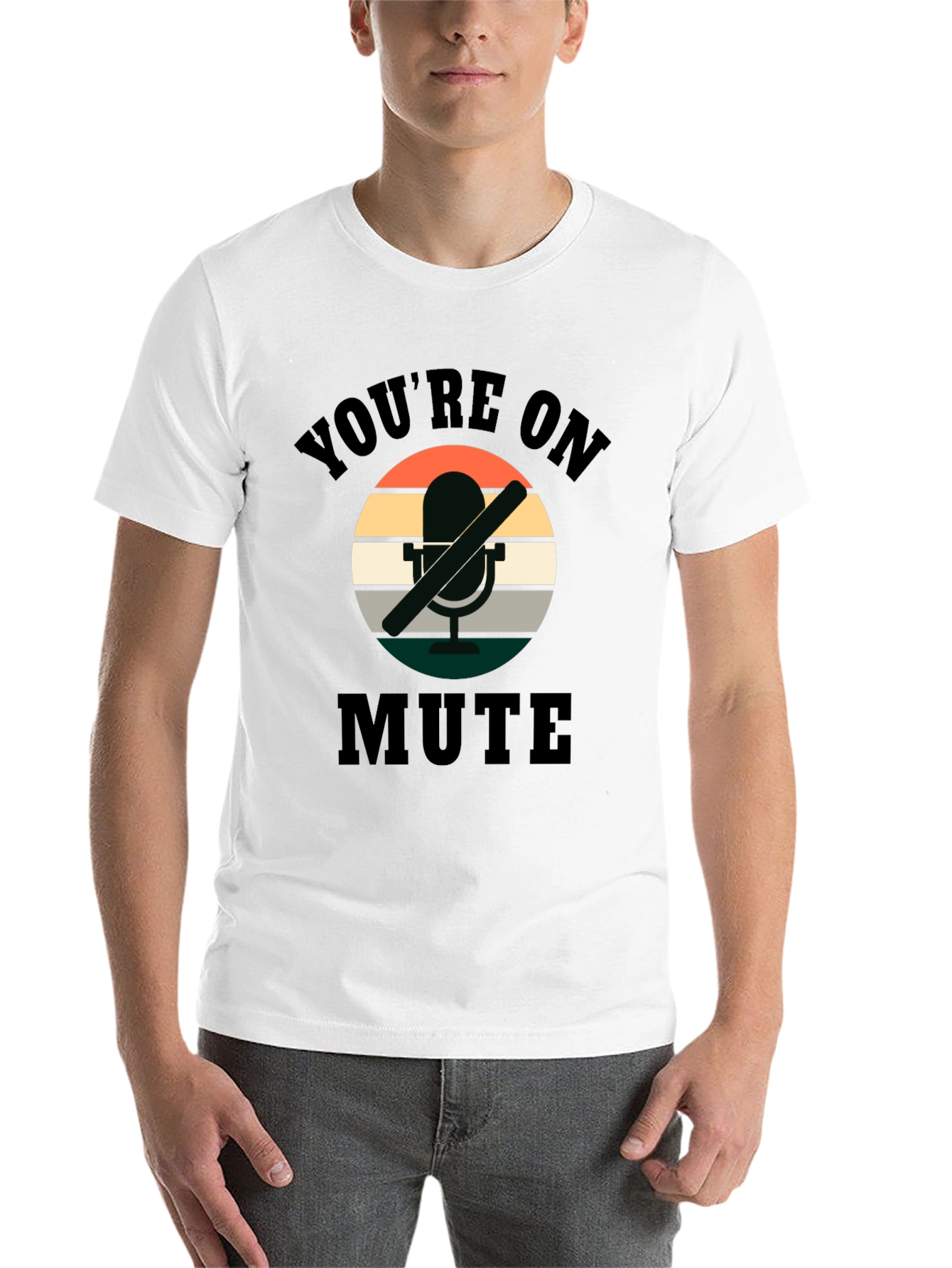 Black You're on Mute Retro Graphic Tee view 14