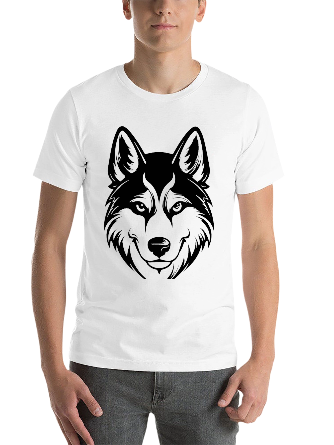 Black Black Wolf Graphic Tee - Men's Casual T-Shirt view 14