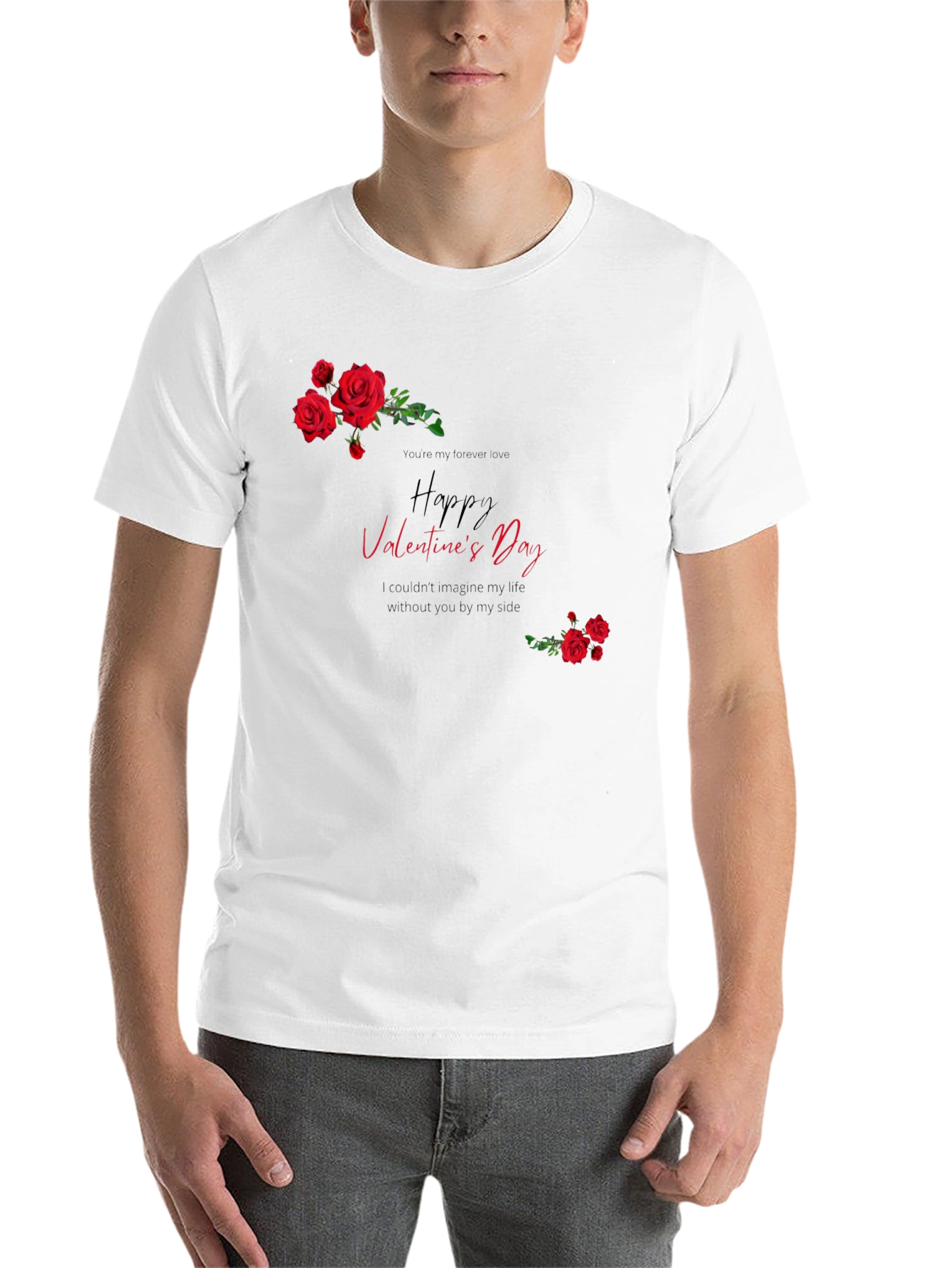 Black Valentine's Day Roses Graphic T-Shirt view 14