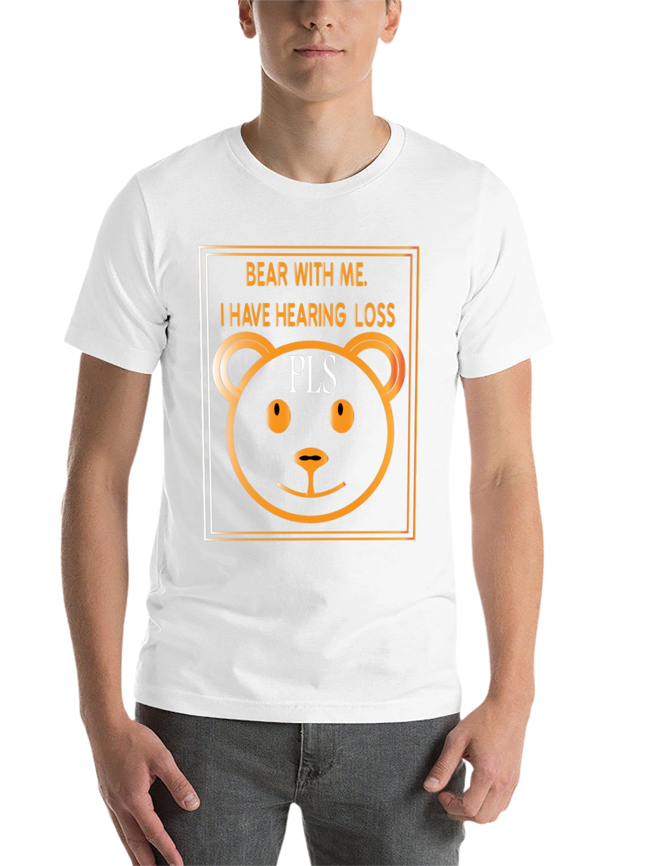 Black Bear With Me Hearing Loss T-Shirt view 14