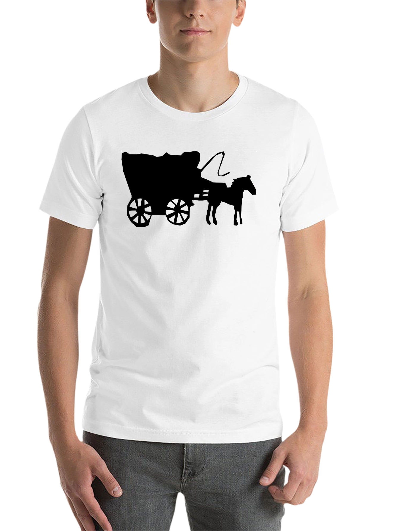 Black Wagon Wheel Graphic Tee - Black Cotton Blend T-Shirt view 14