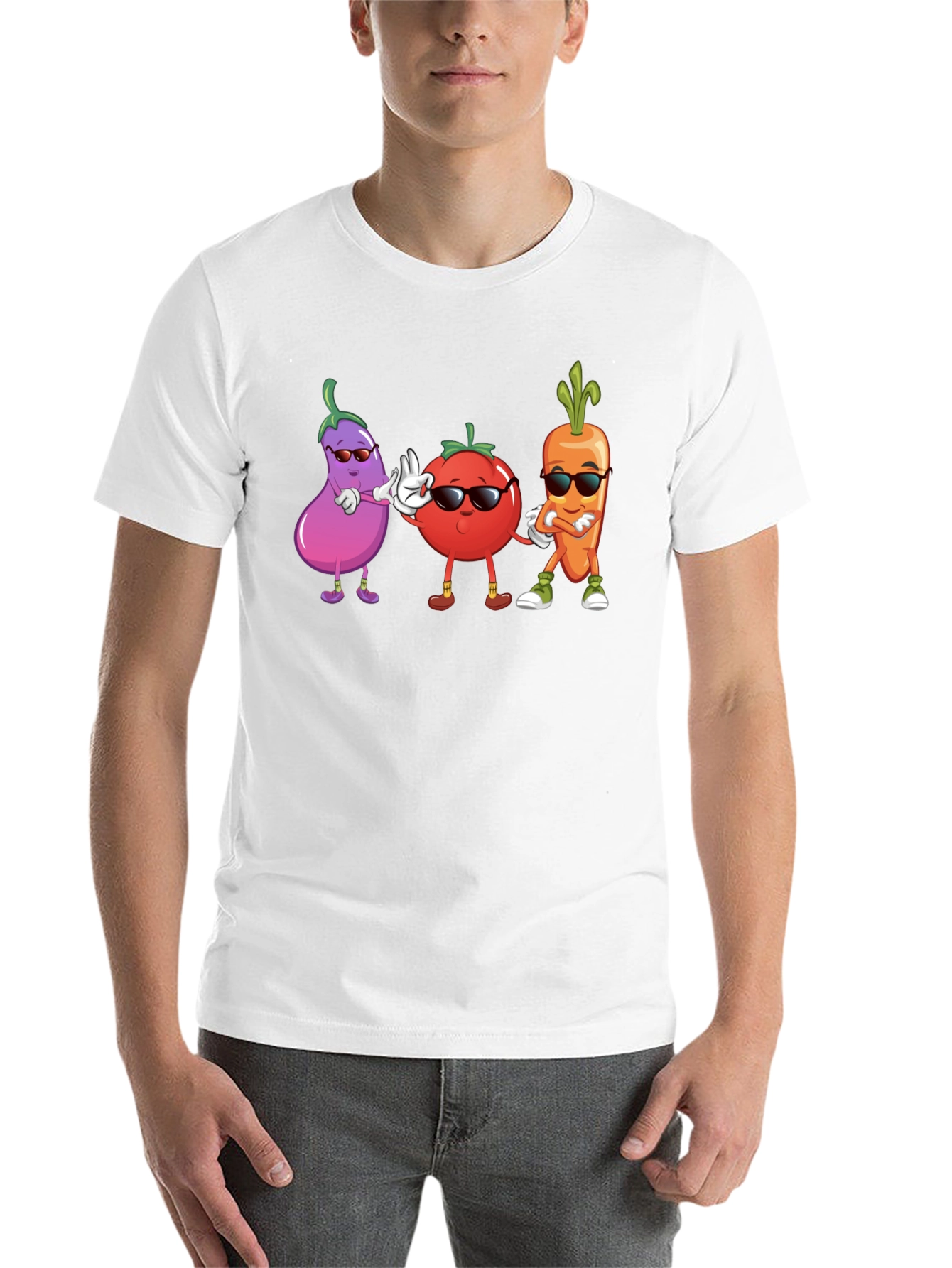 Black Cool Veggie Squad Black T-Shirt view 14