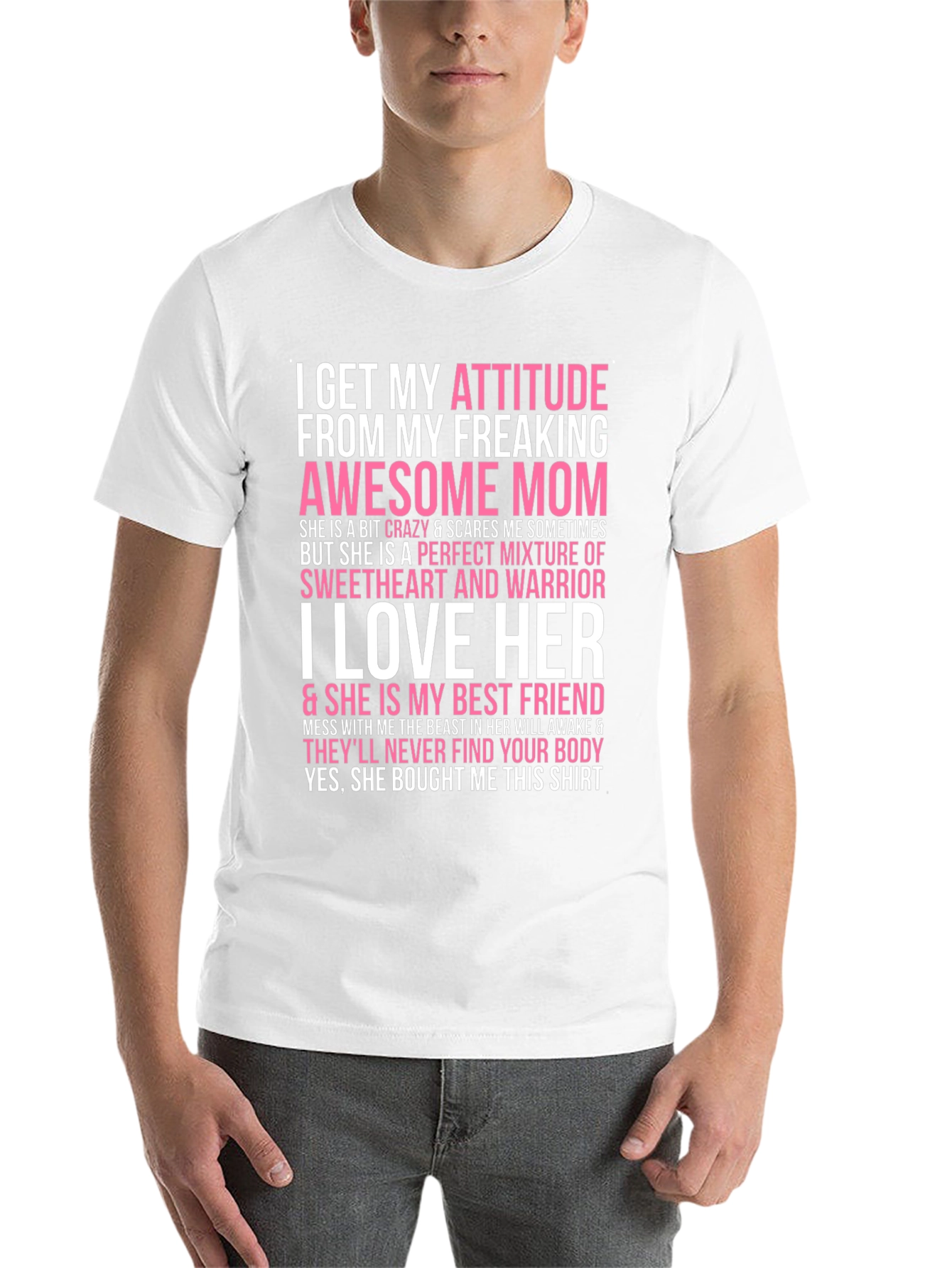 Black Attitude from Mom Novelty Graphic T-Shirt view 14