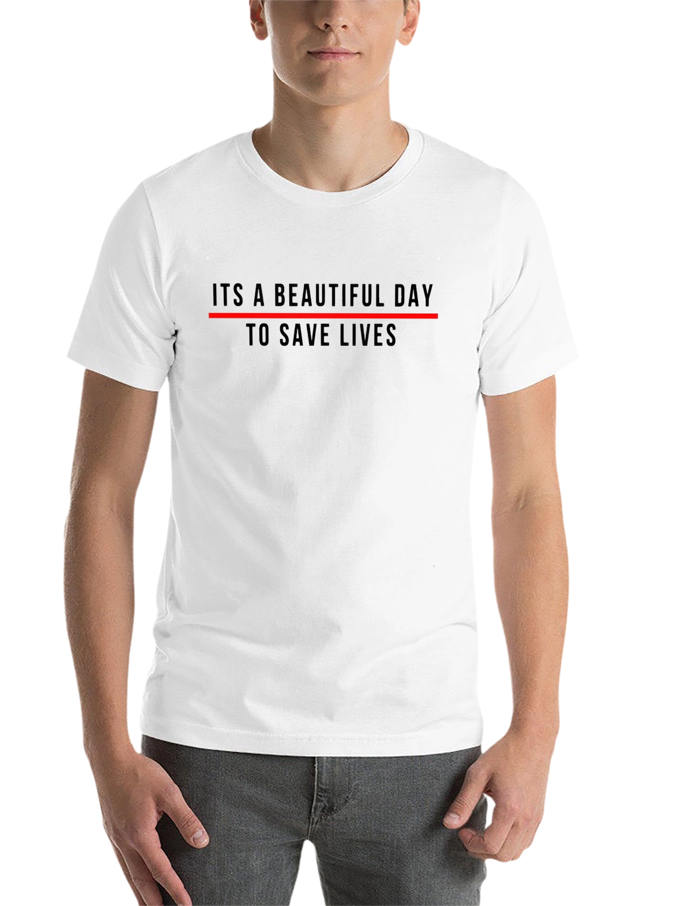 Black It's A Beautiful Day To Save Lives Graphic Tee view 14