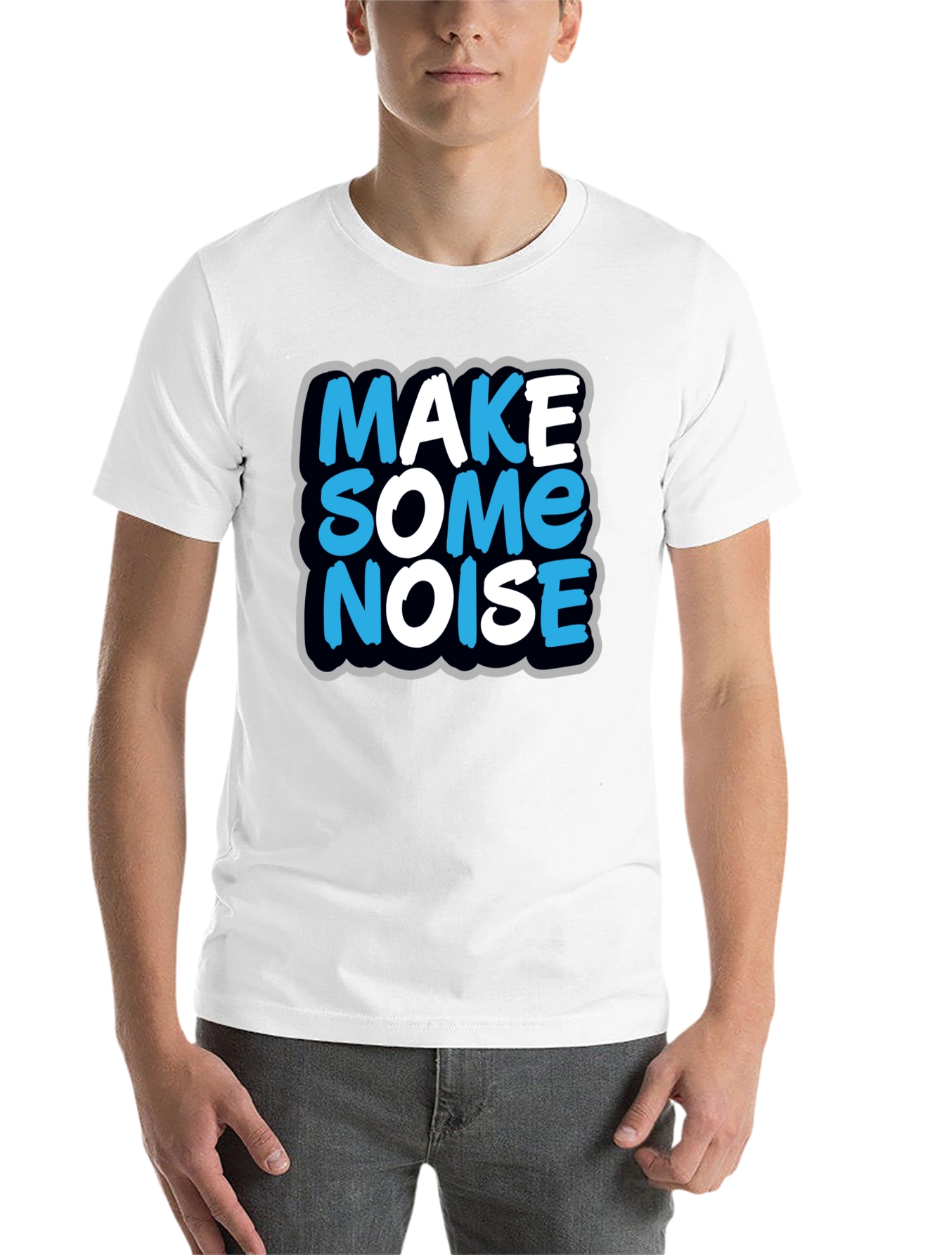 Black Make Some Noise T-Shirt - Black view 14