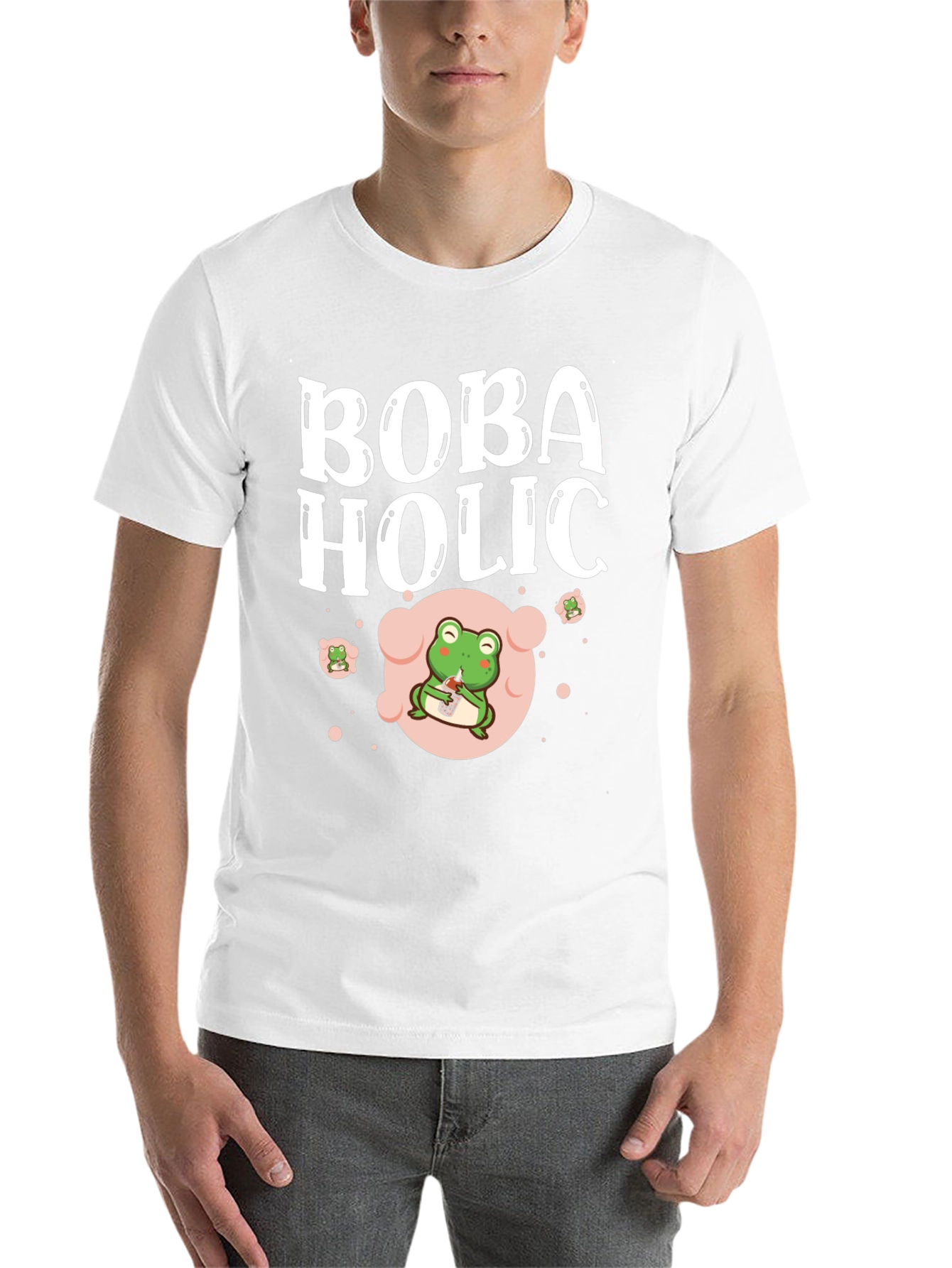 Black Boba Holic Frog Graphic Tee view 14