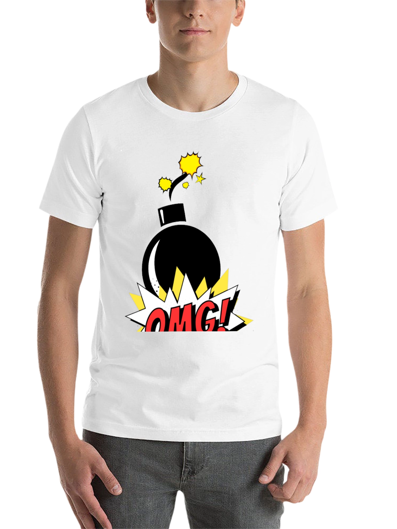 Black OMG! Graphic T-Shirt - Bomb Design view 14