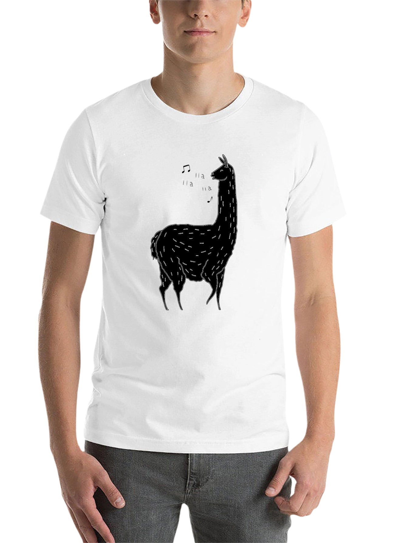 Black Llama Singing T-Shirt - Unique Graphic Tee view 14