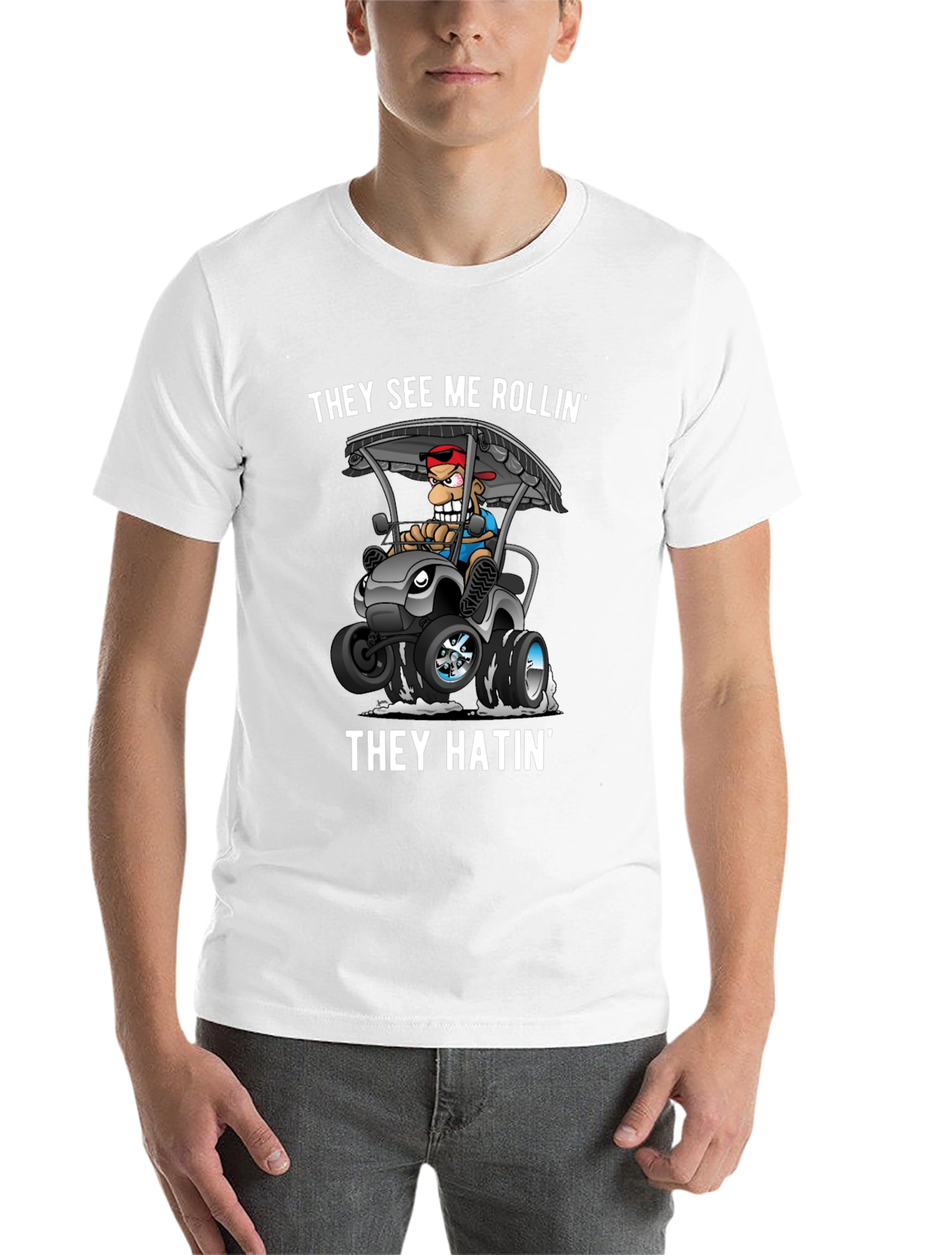 Black They See Me Rollin' T-Shirt view 14