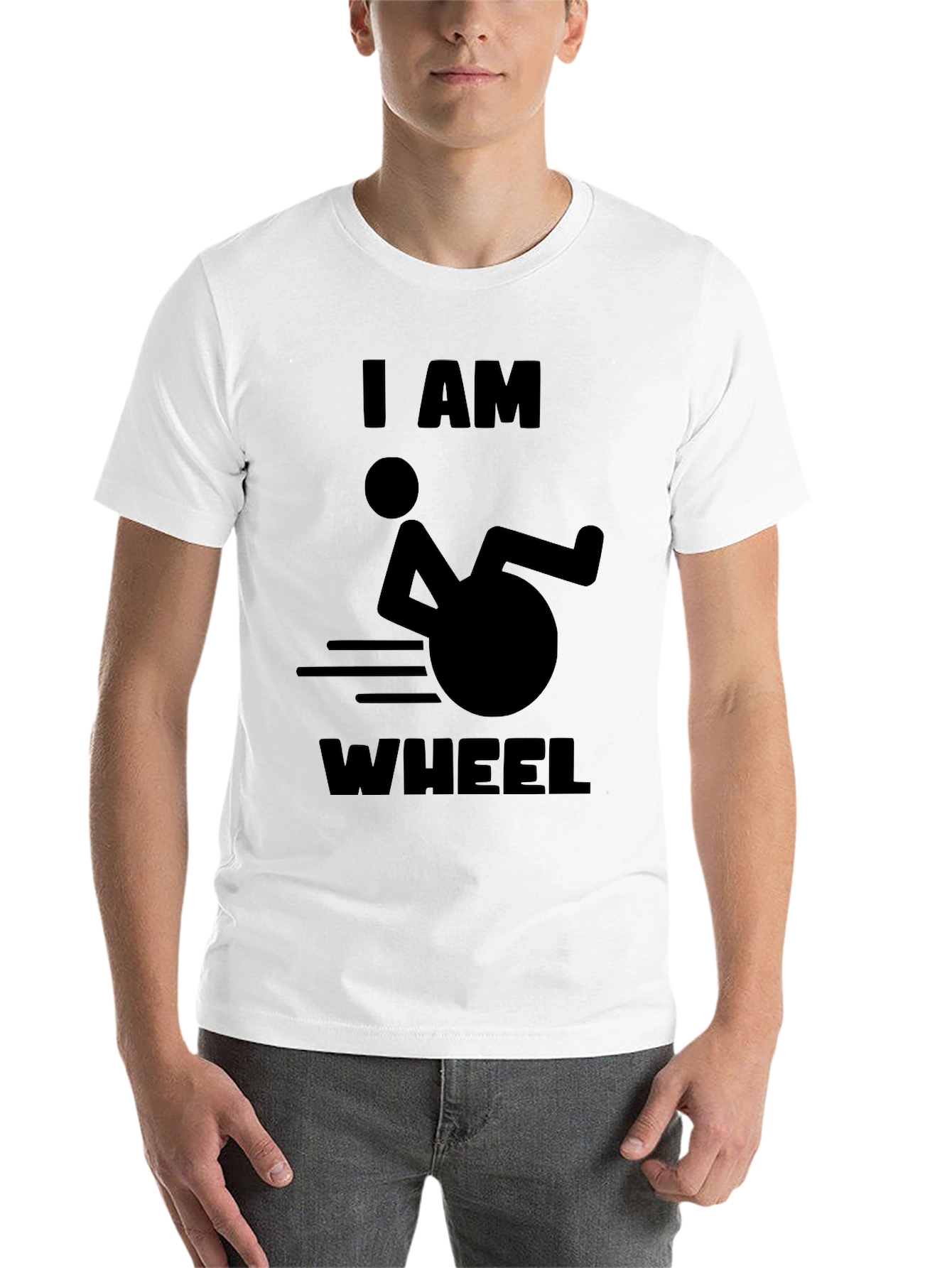 Black I AM WHEEL T-Shirt -  Humorous Design view 14