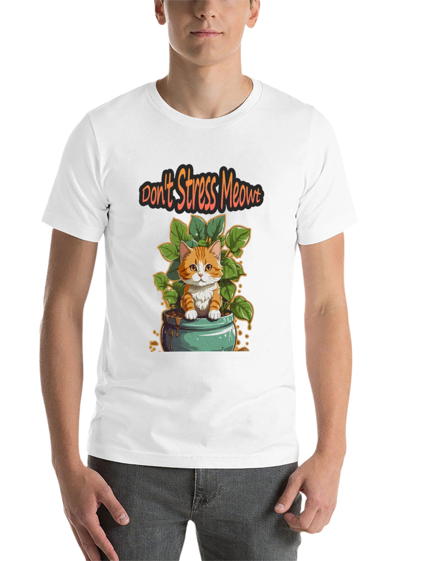 Black Don't Stress Meowt T-Shirt view 14