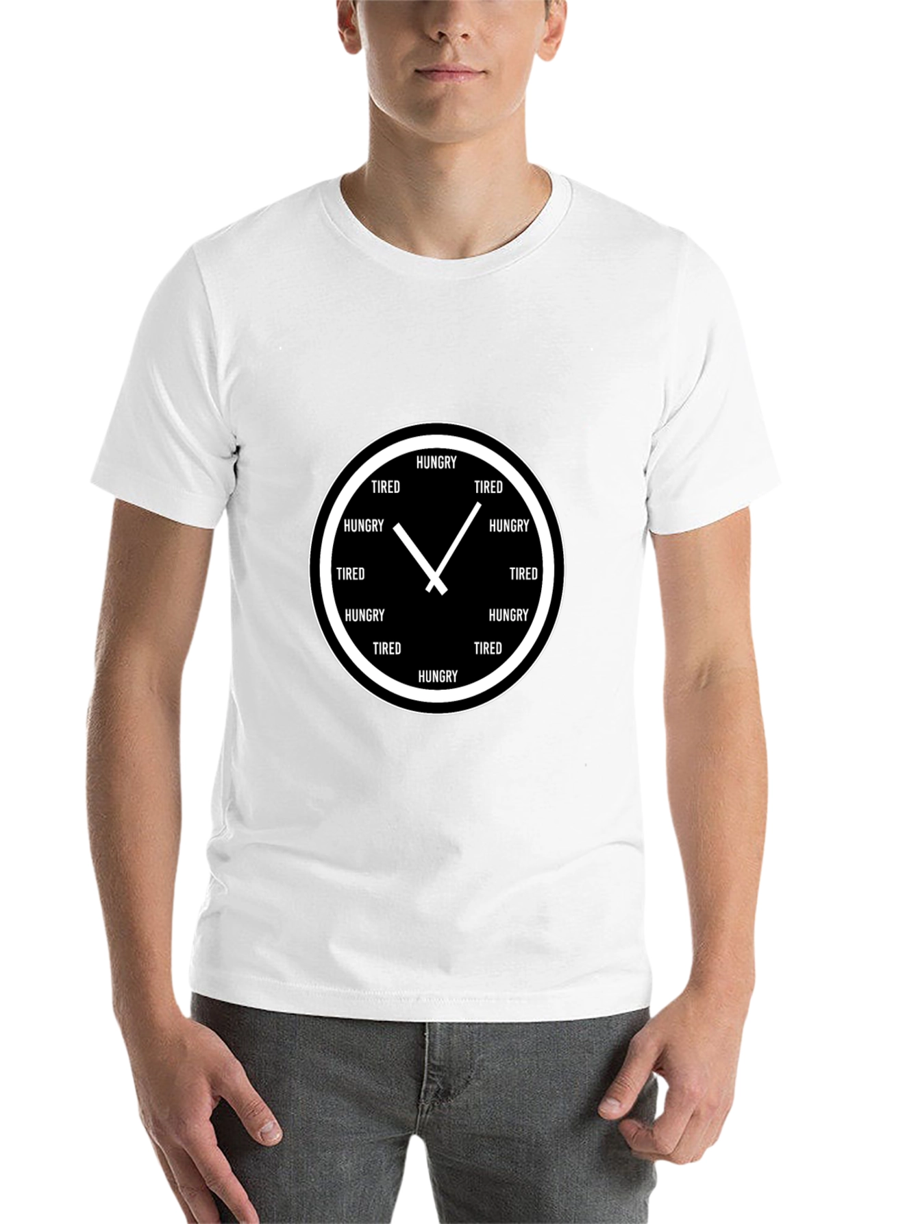 Black Hungry & Tired Clock Graphic Tee - Unisex Fit view 14