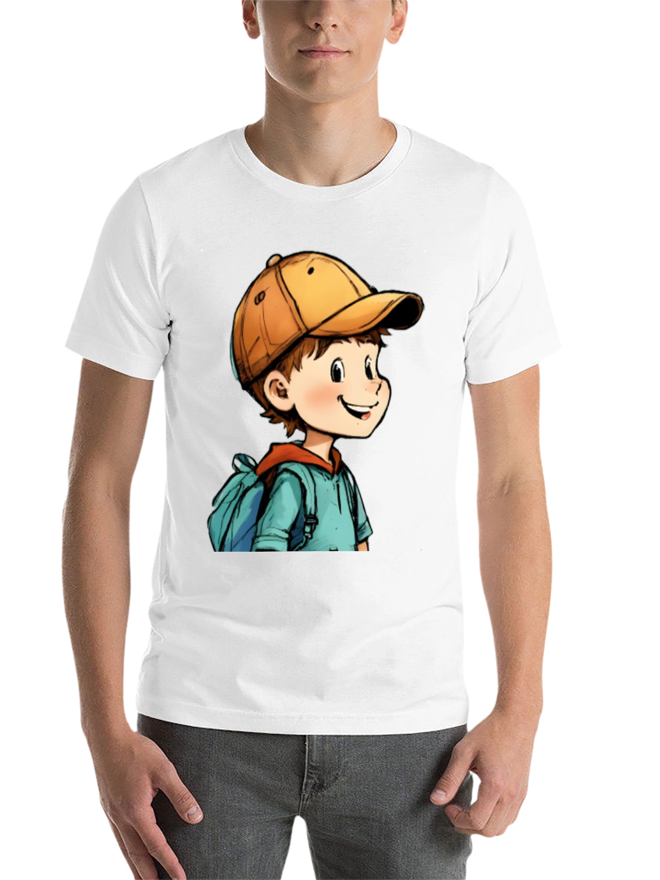 Black Cartoon Boy Black T-Shirt: Fun Graphic Tee for Everyday Wear view 14