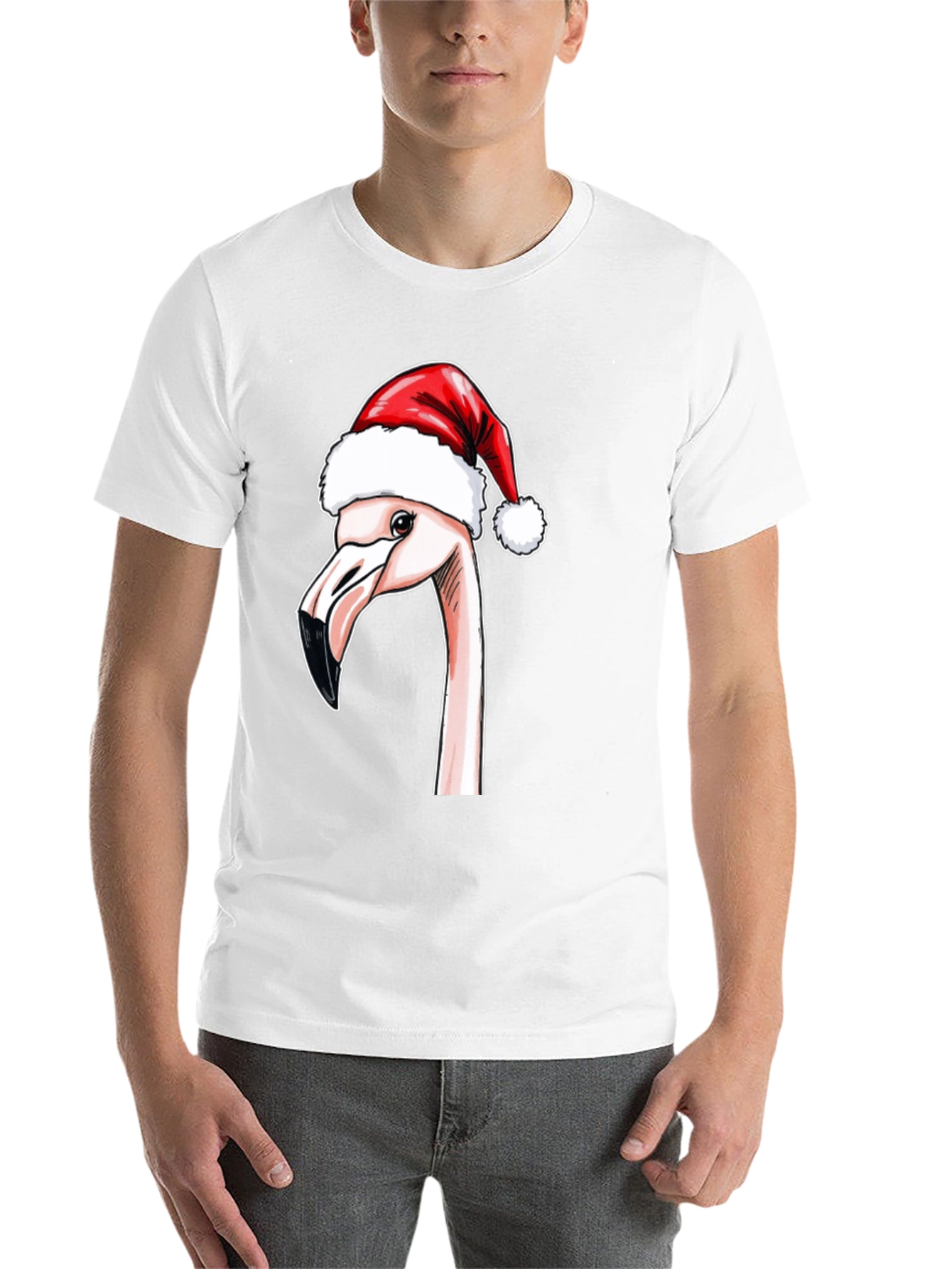 Black Festive Flamingo T-Shirt - Holiday Cheer view 14