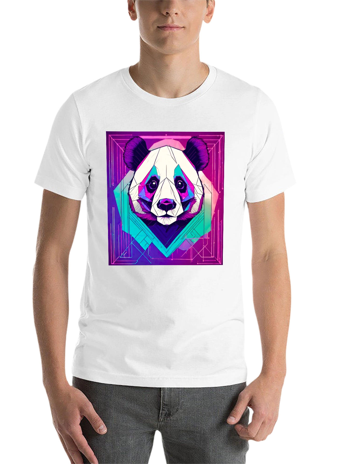 Black Cyberpunk Panda Graphic Tee - Cool Animal Design view 14