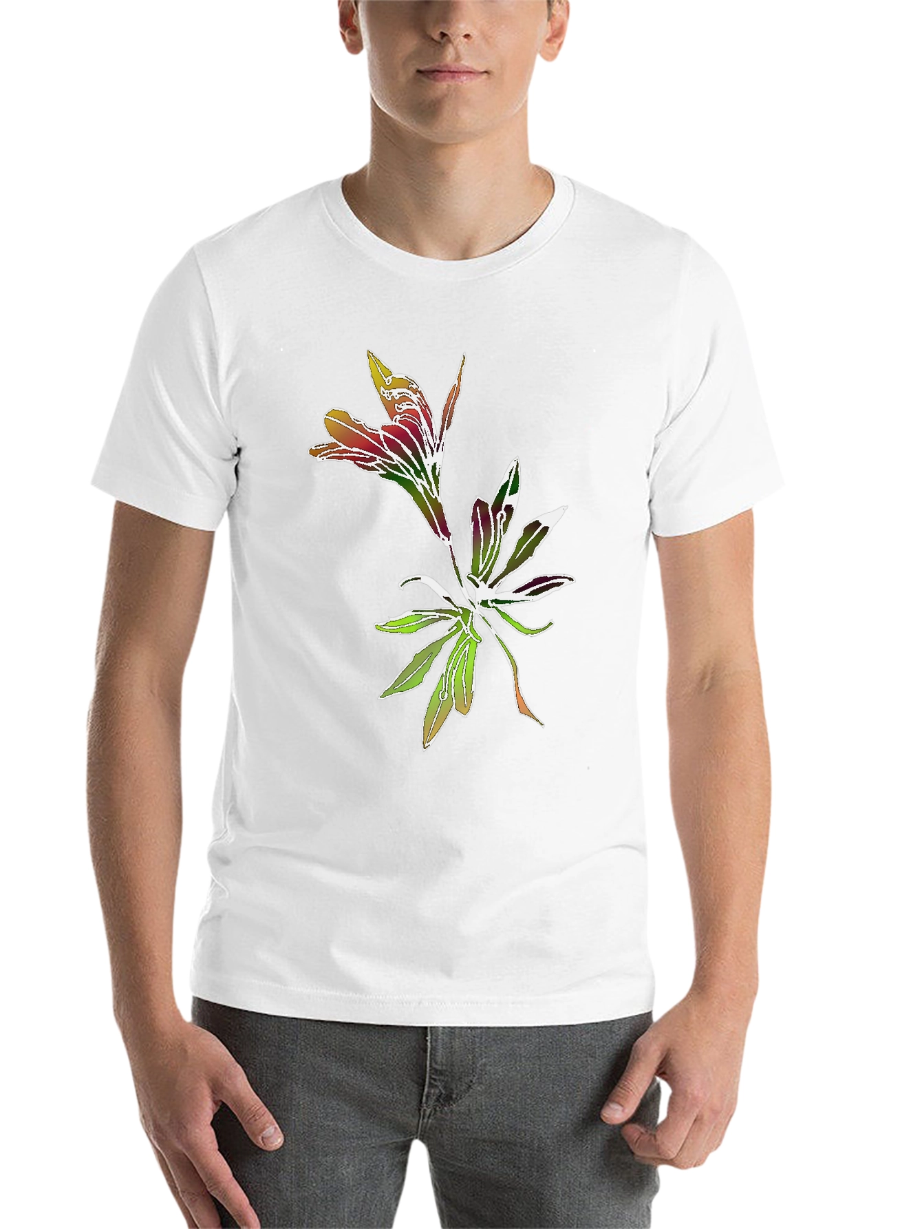Black Floral Graphic Tee - Stylish Botanical Print view 14