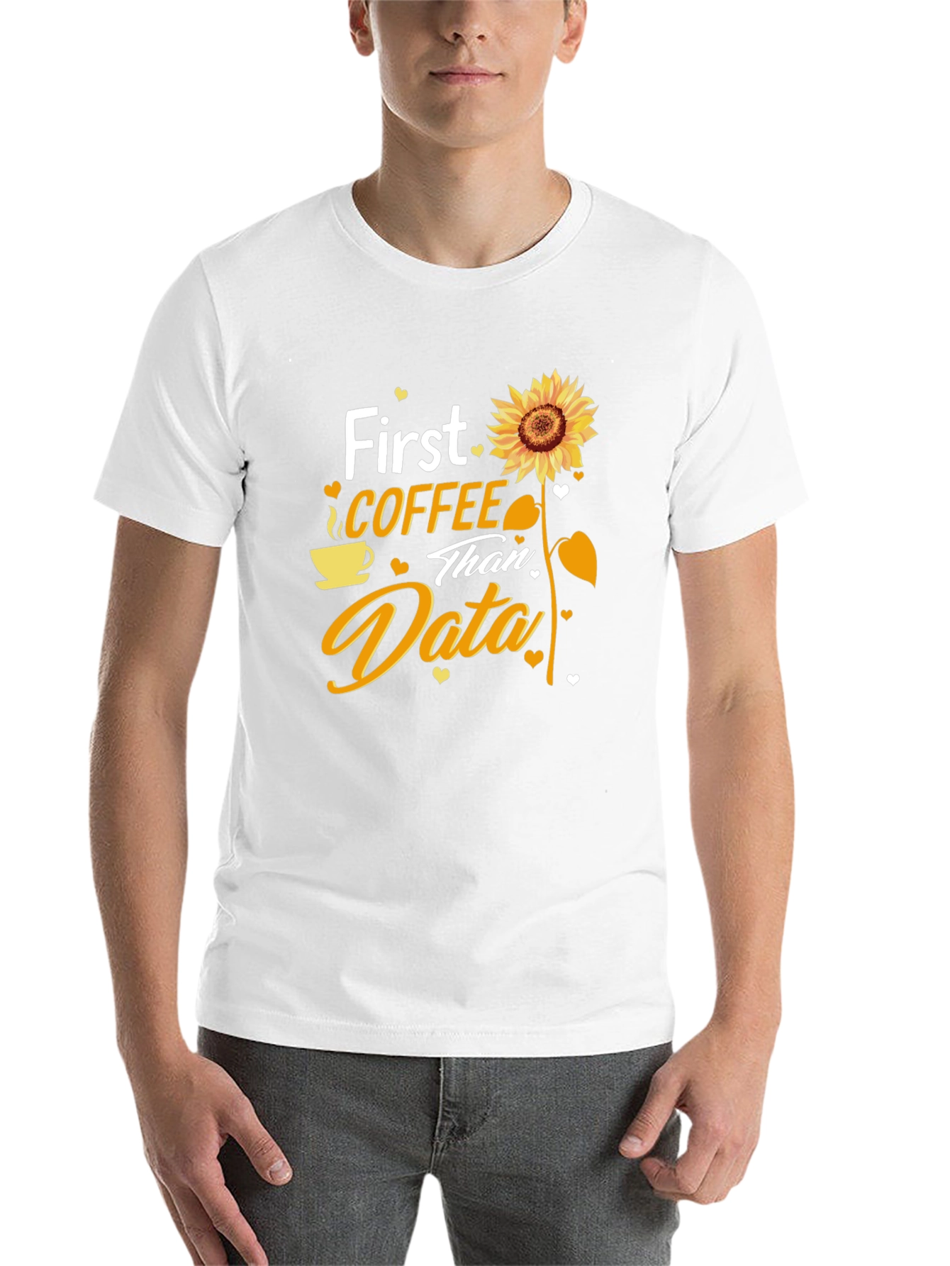 Black Coffee and Data T-Shirt - Sunflower Design view 14