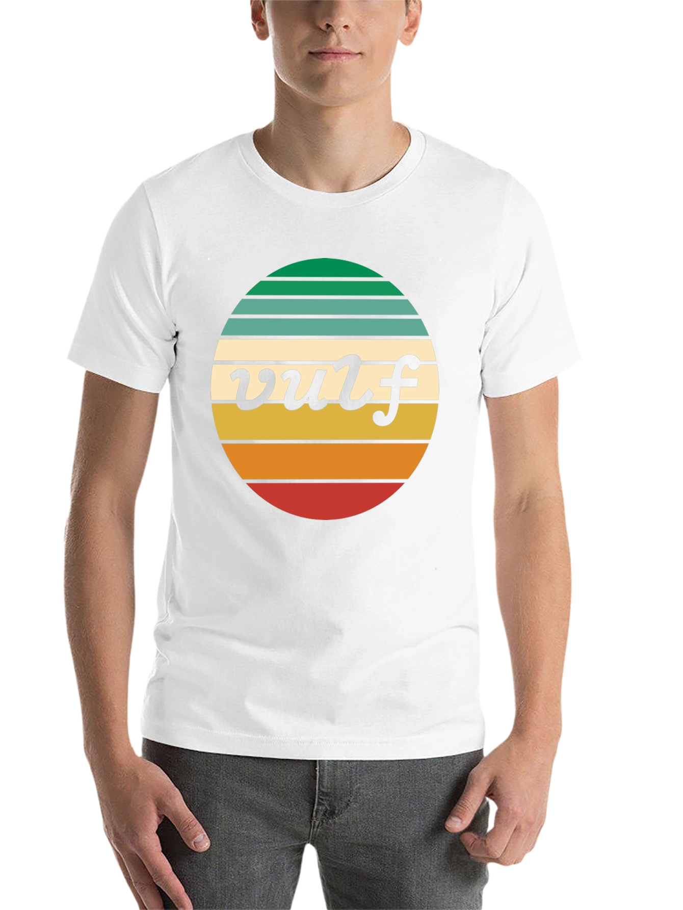 Black Retro Vulf Tee - Striped Circle Graphic view 14