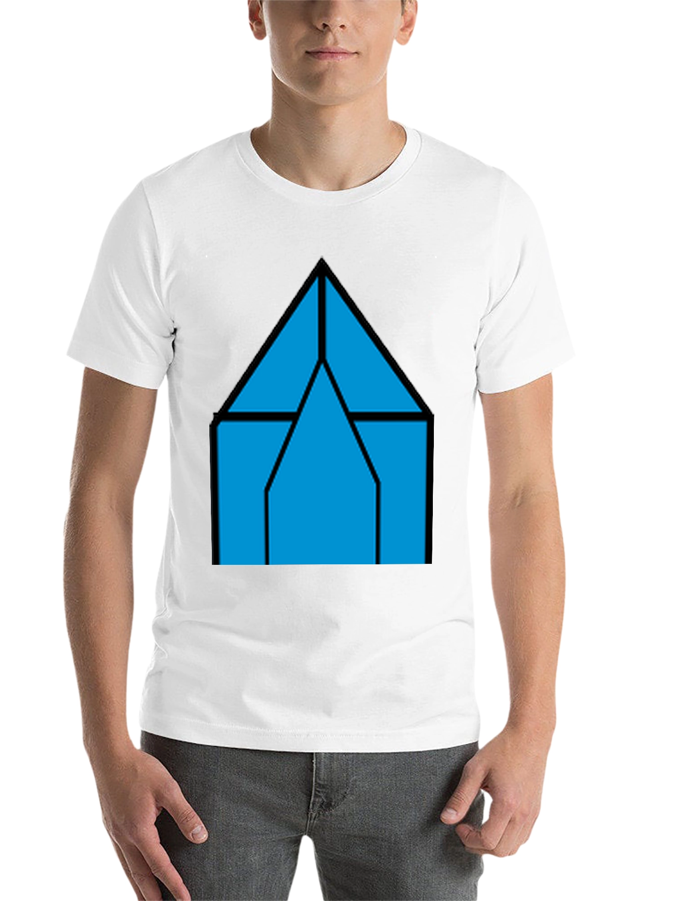 Black Geometric House T-Shirt - Modern Style view 14