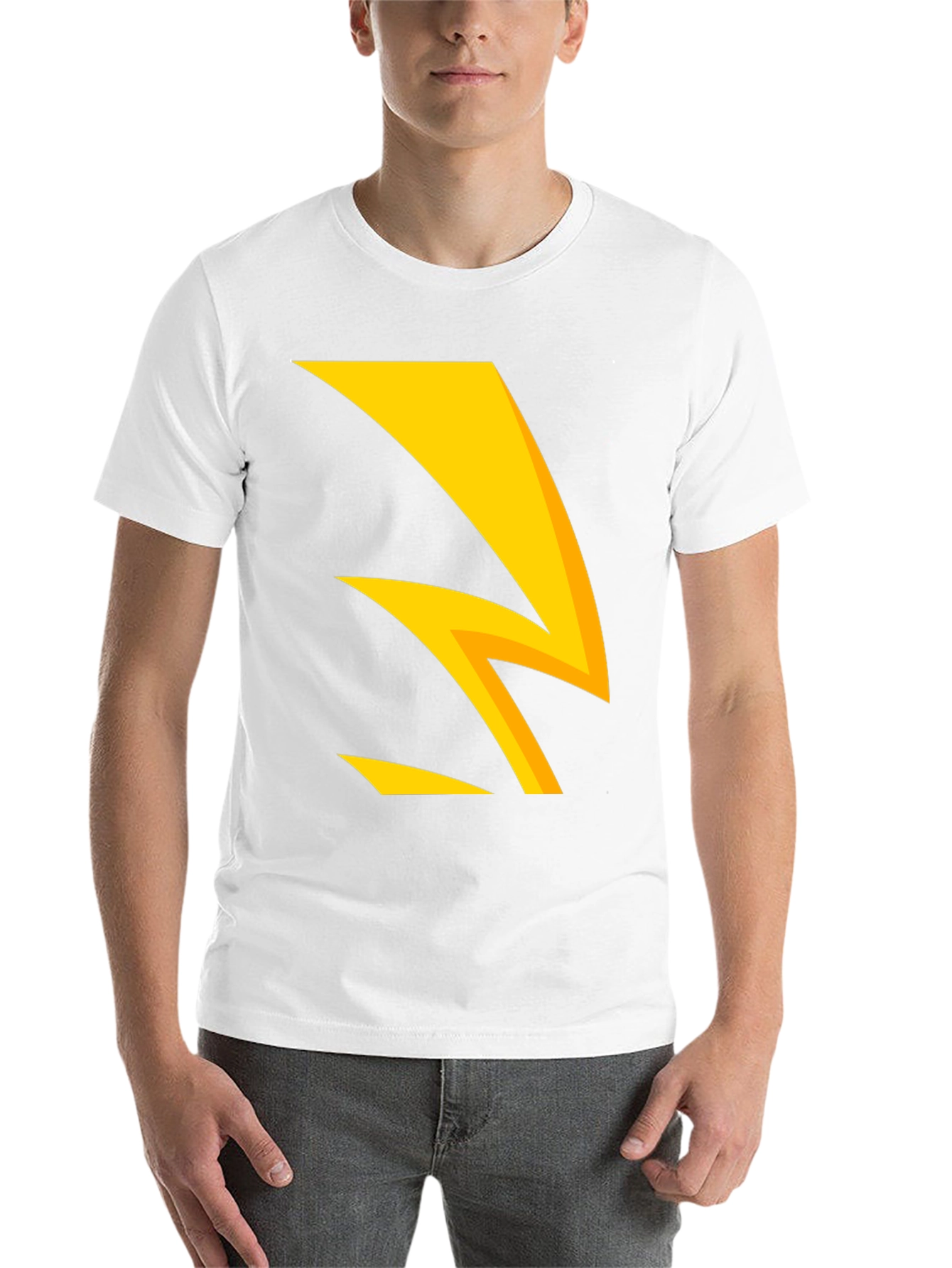 Black Bold Lightning Bolt Graphic Tee - Black Cotton Blend view 14