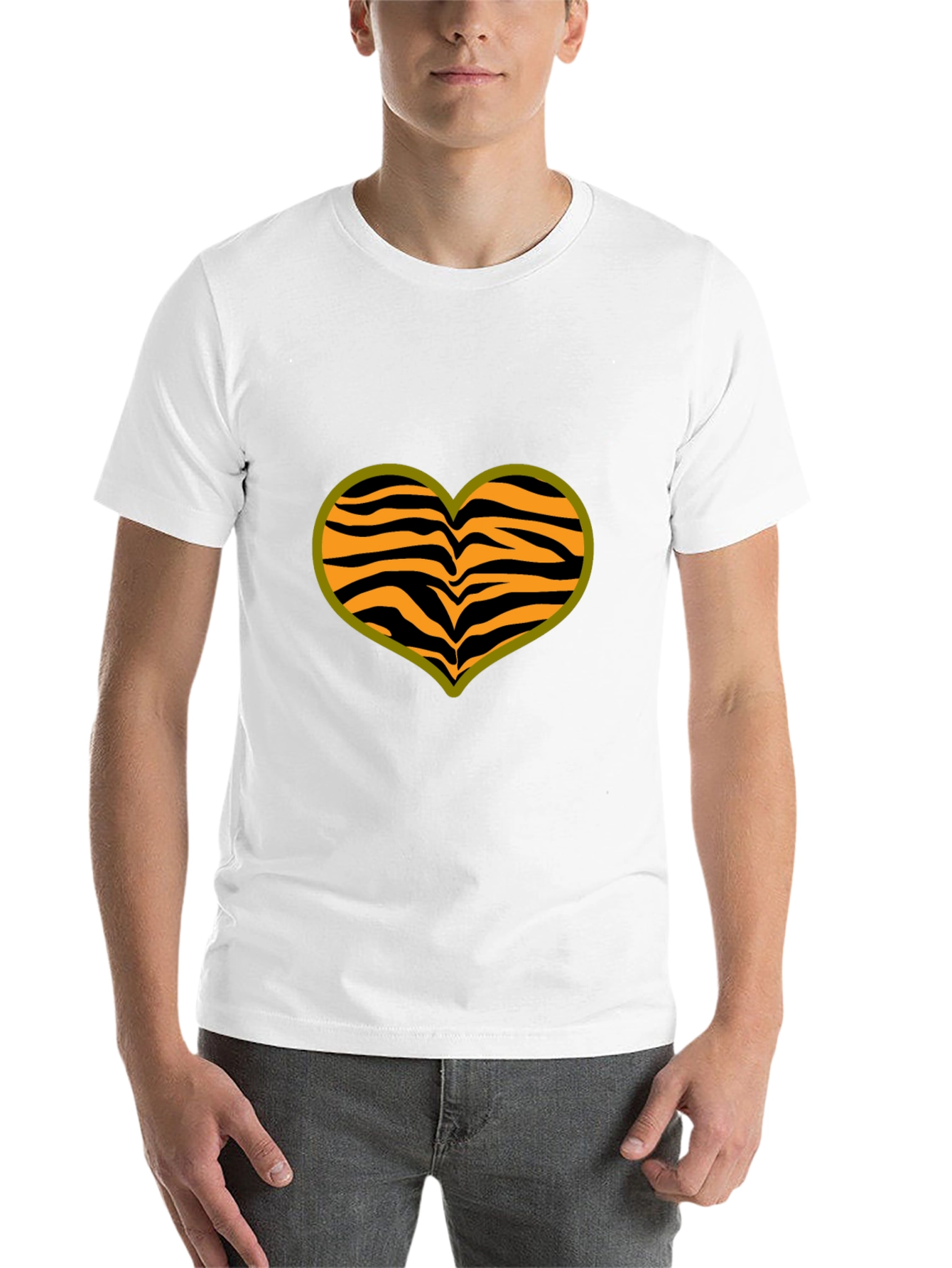 Black Tiger Stripe Heart T-Shirt - Black view 14